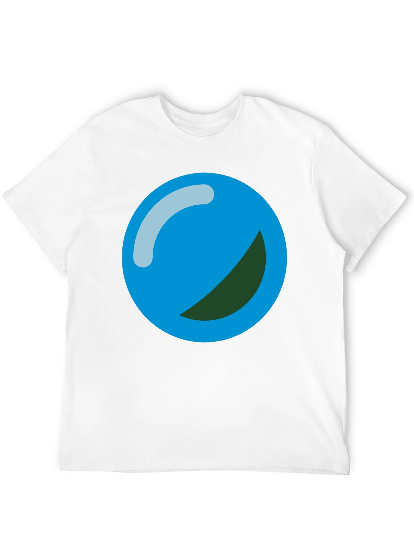 Blue Ball Graphic Print Black T-Shirt