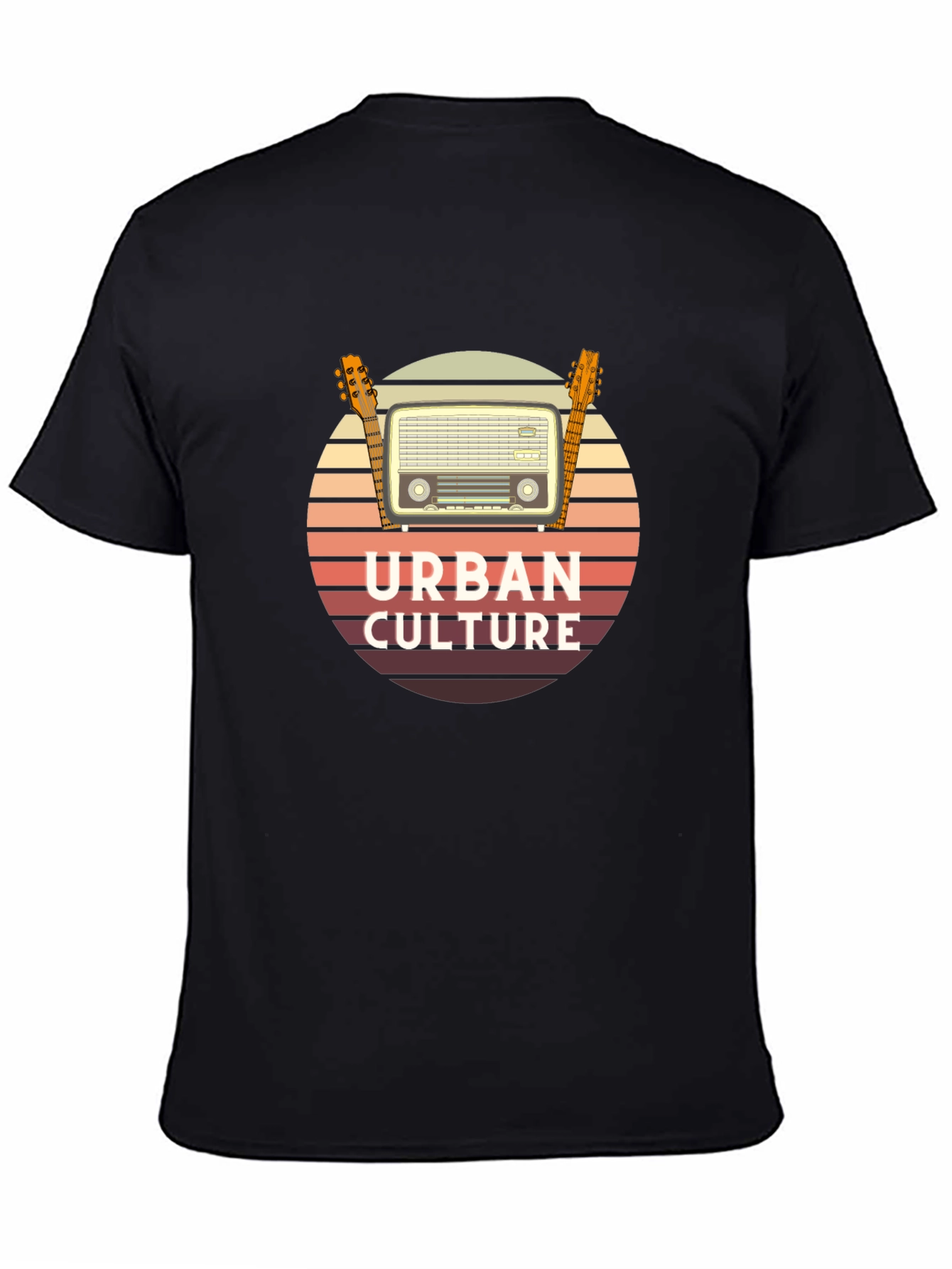 Urban Culture Retro Radio & Guitar T-Shirt