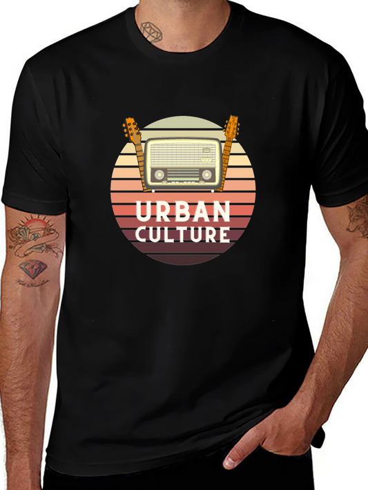 Urban Culture Retro Radio & Guitar T-Shirt