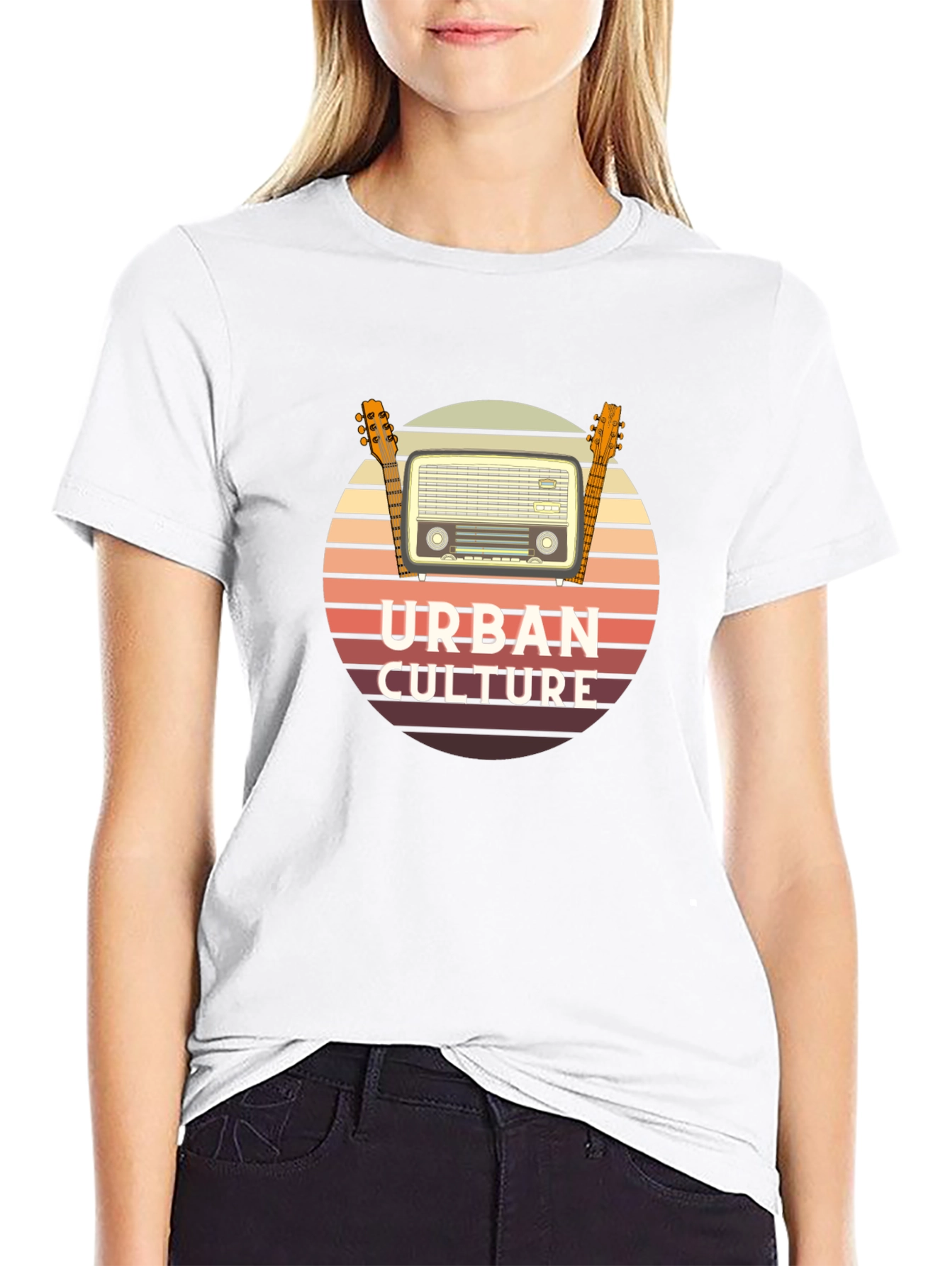 Urban Culture Retro Radio & Guitar T-Shirt