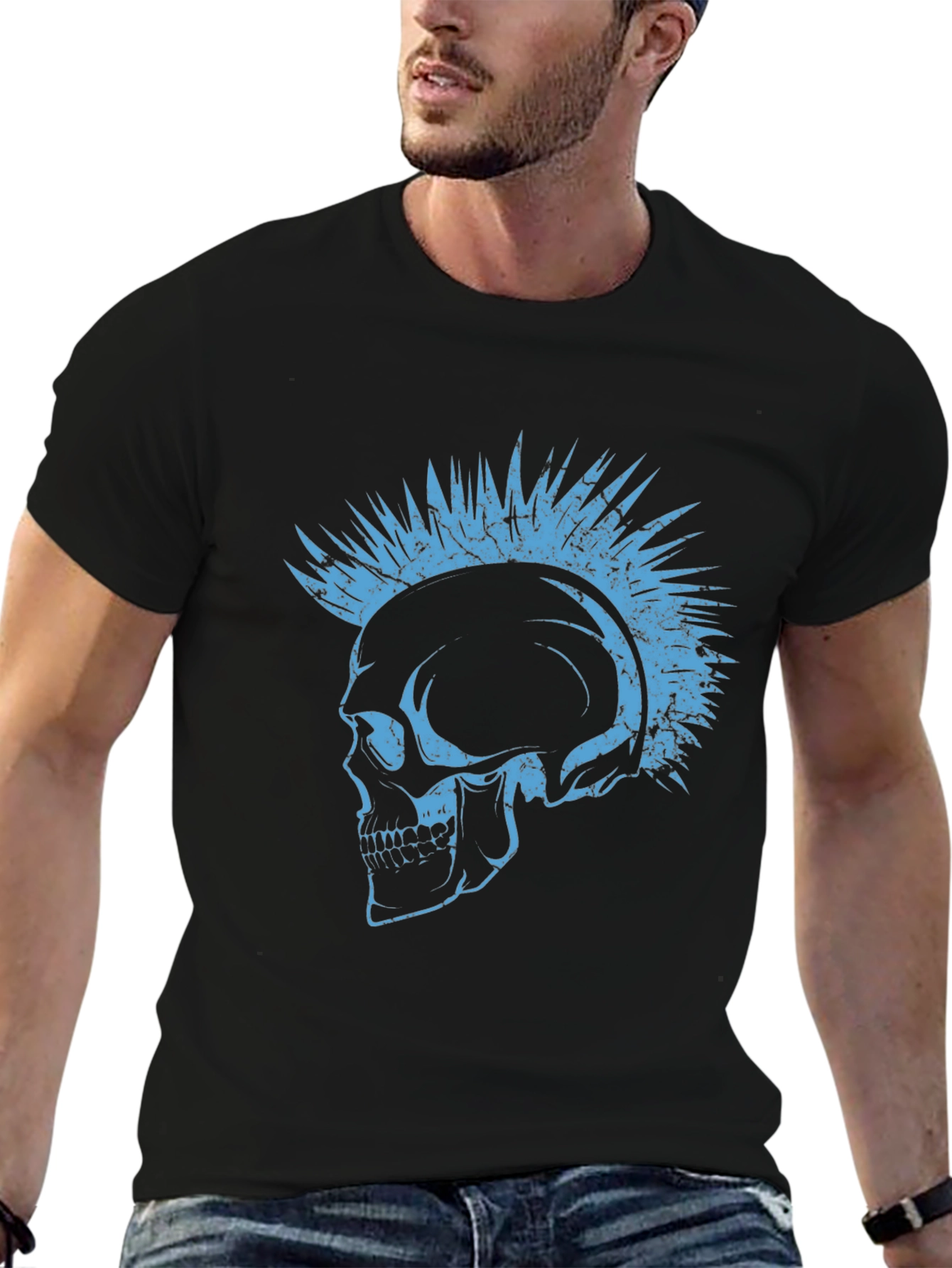 Punk Skull Graphic Tee - Edgy Style