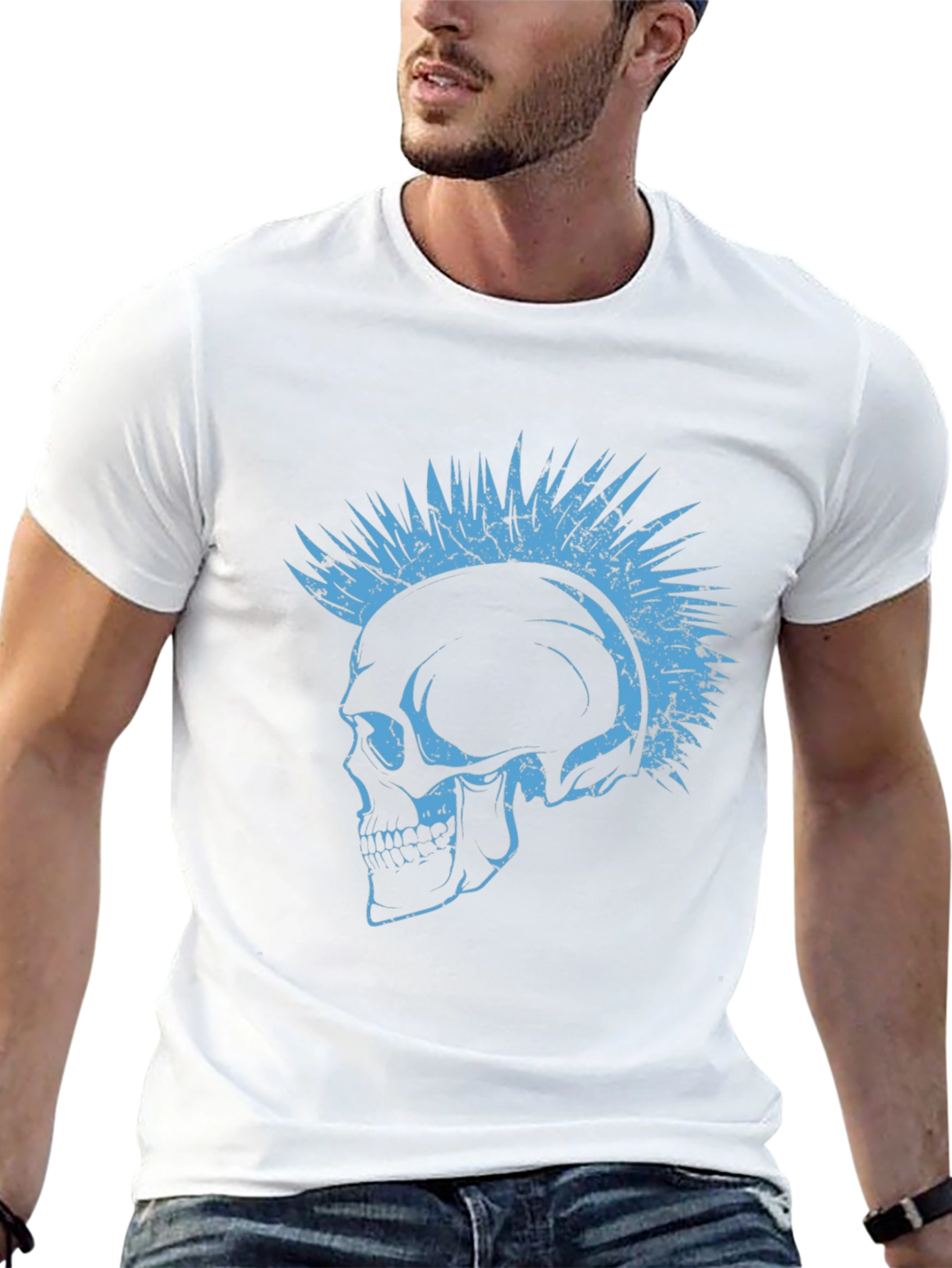 Punk Skull Graphic Tee - Edgy Style