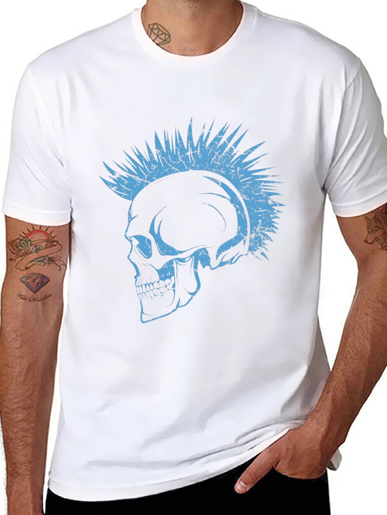 Punk Skull Graphic Tee - Edgy Style