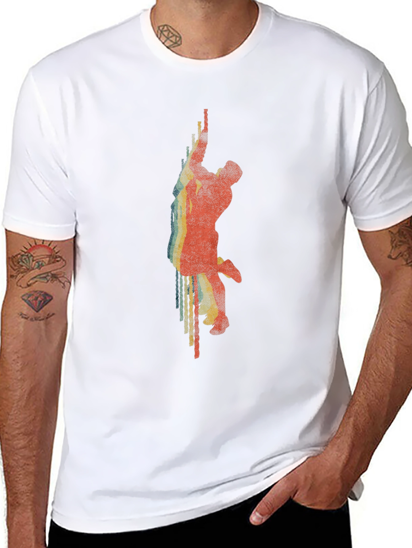 Retro Climber Graphic Tee - Classic Black T-Shirt