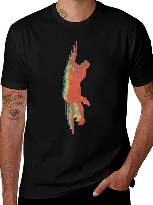 Retro Climber Graphic Tee - Classic Black T-Shirt
