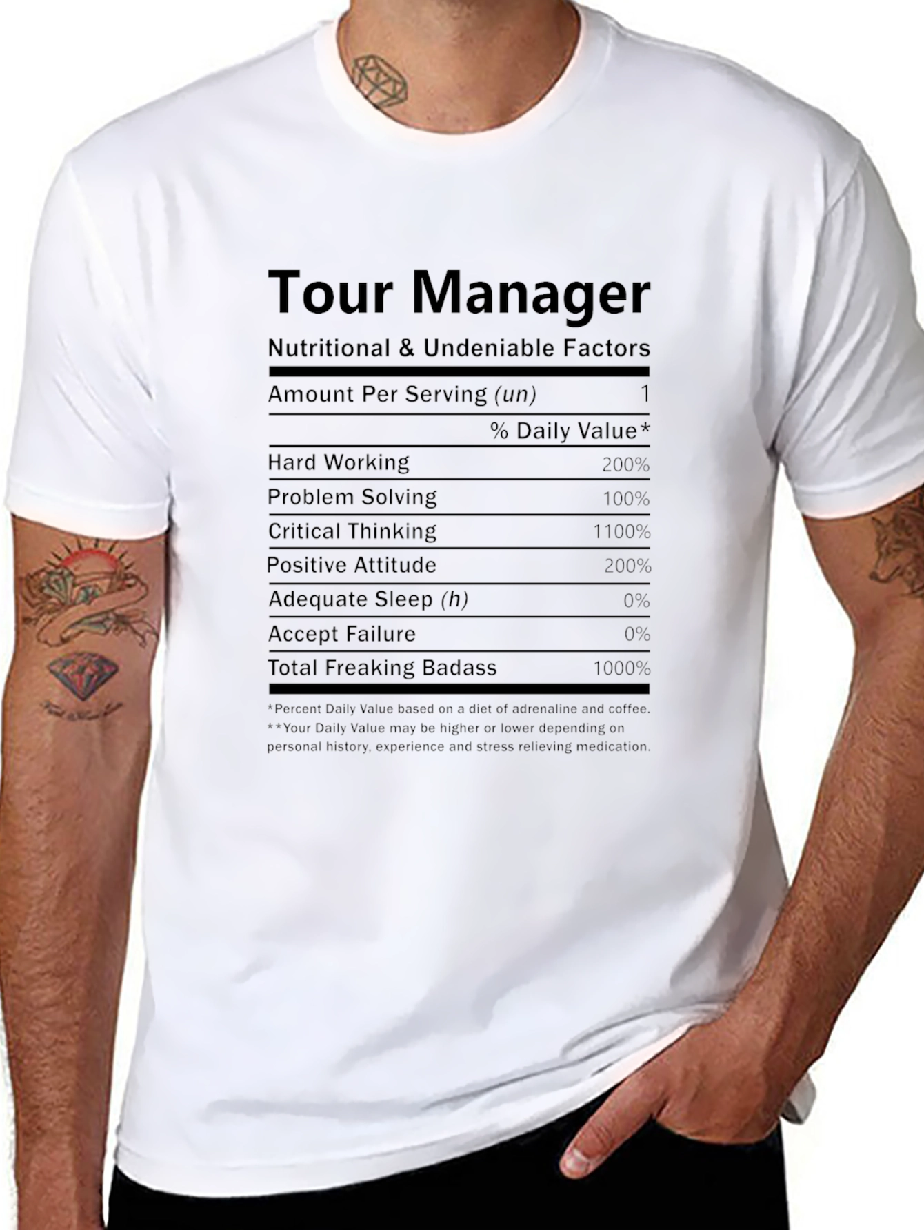 Tour Manager Nutritional Facts T-Shirt