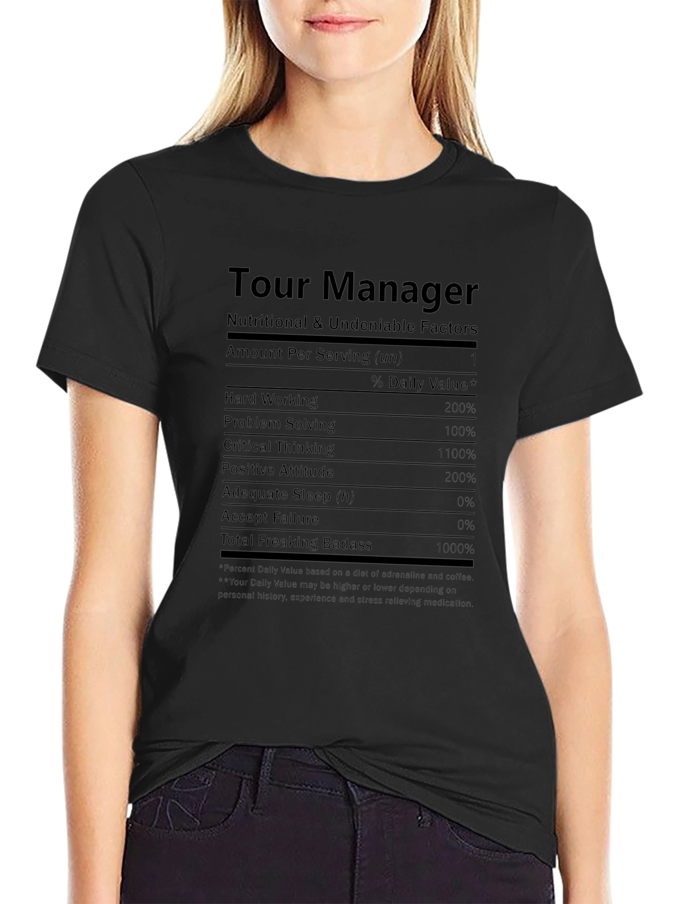Tour Manager Nutritional Facts T-Shirt
