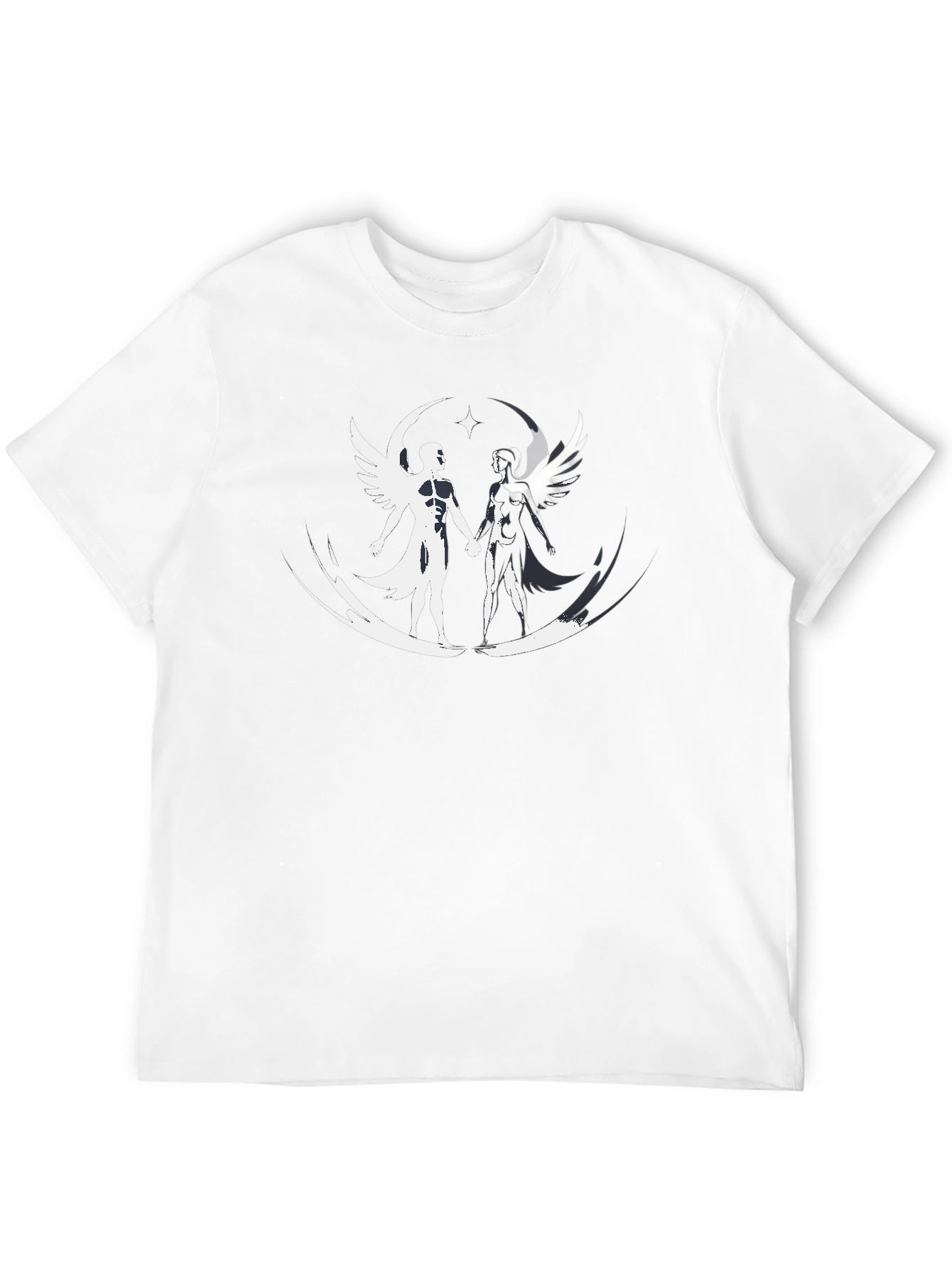 Angelic Couple Graphic Tee - Stylish & Unique