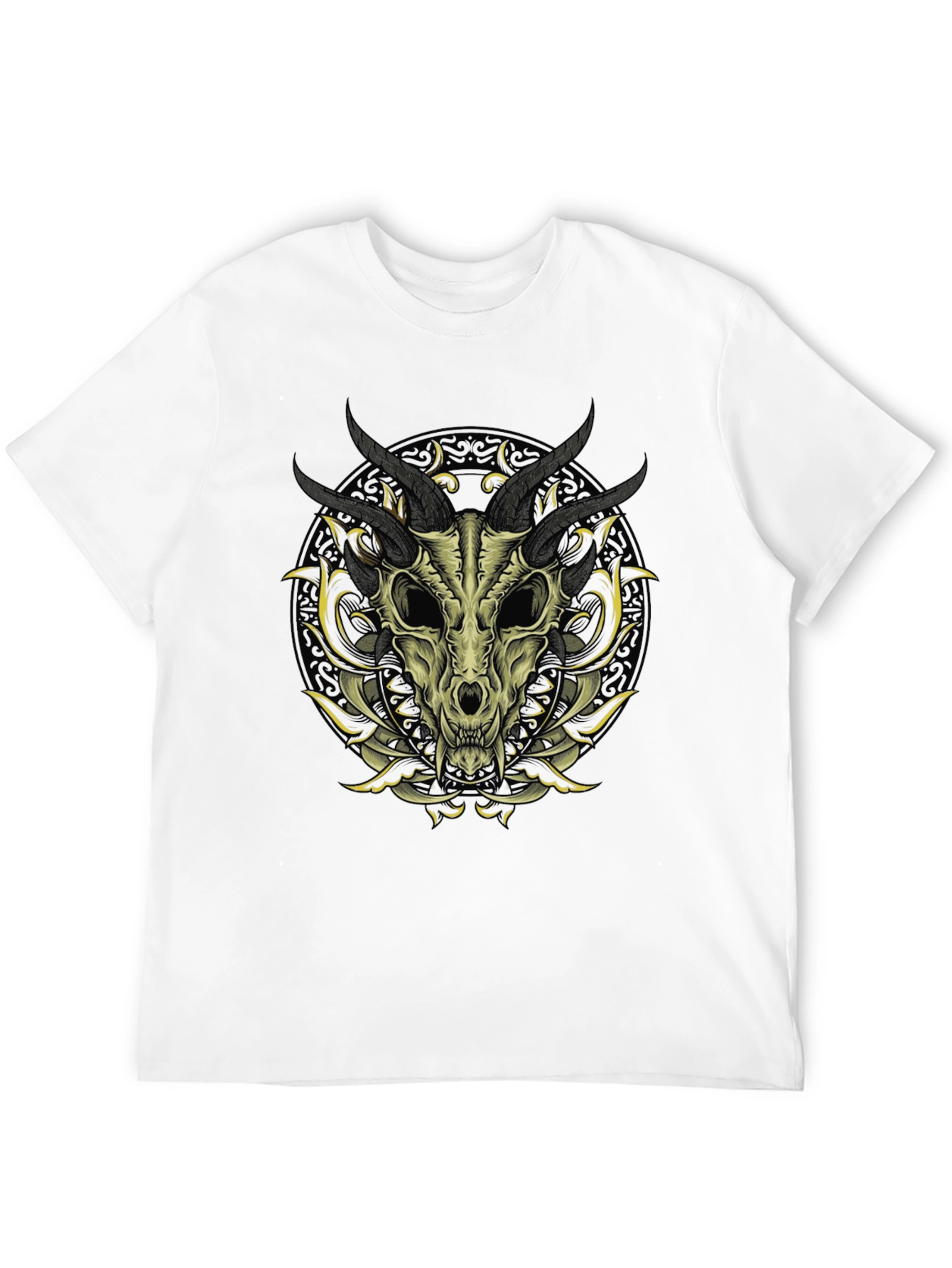 Skull & Horns Graphic Print T-Shirt