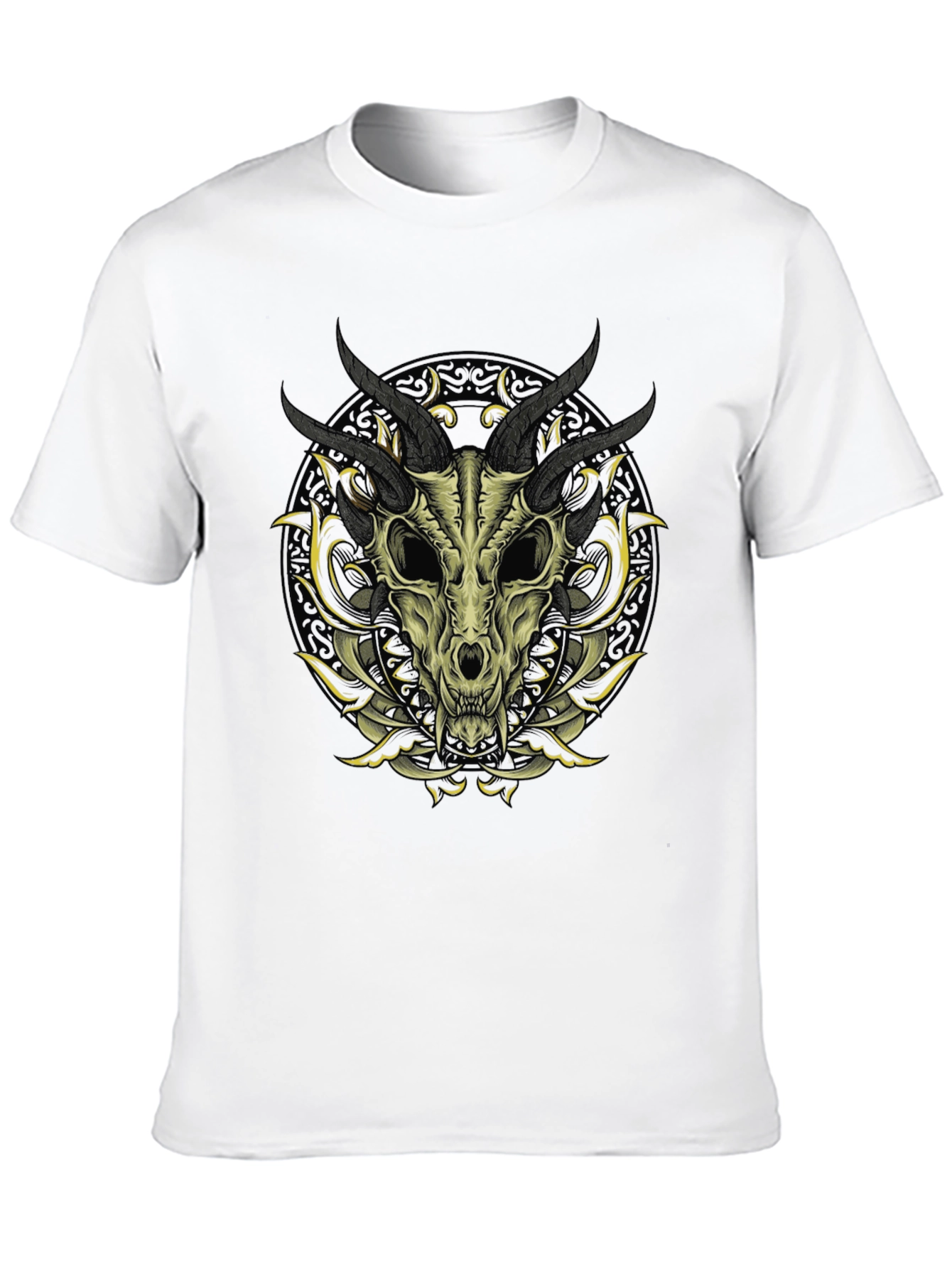 Skull & Horns Graphic Print T-Shirt