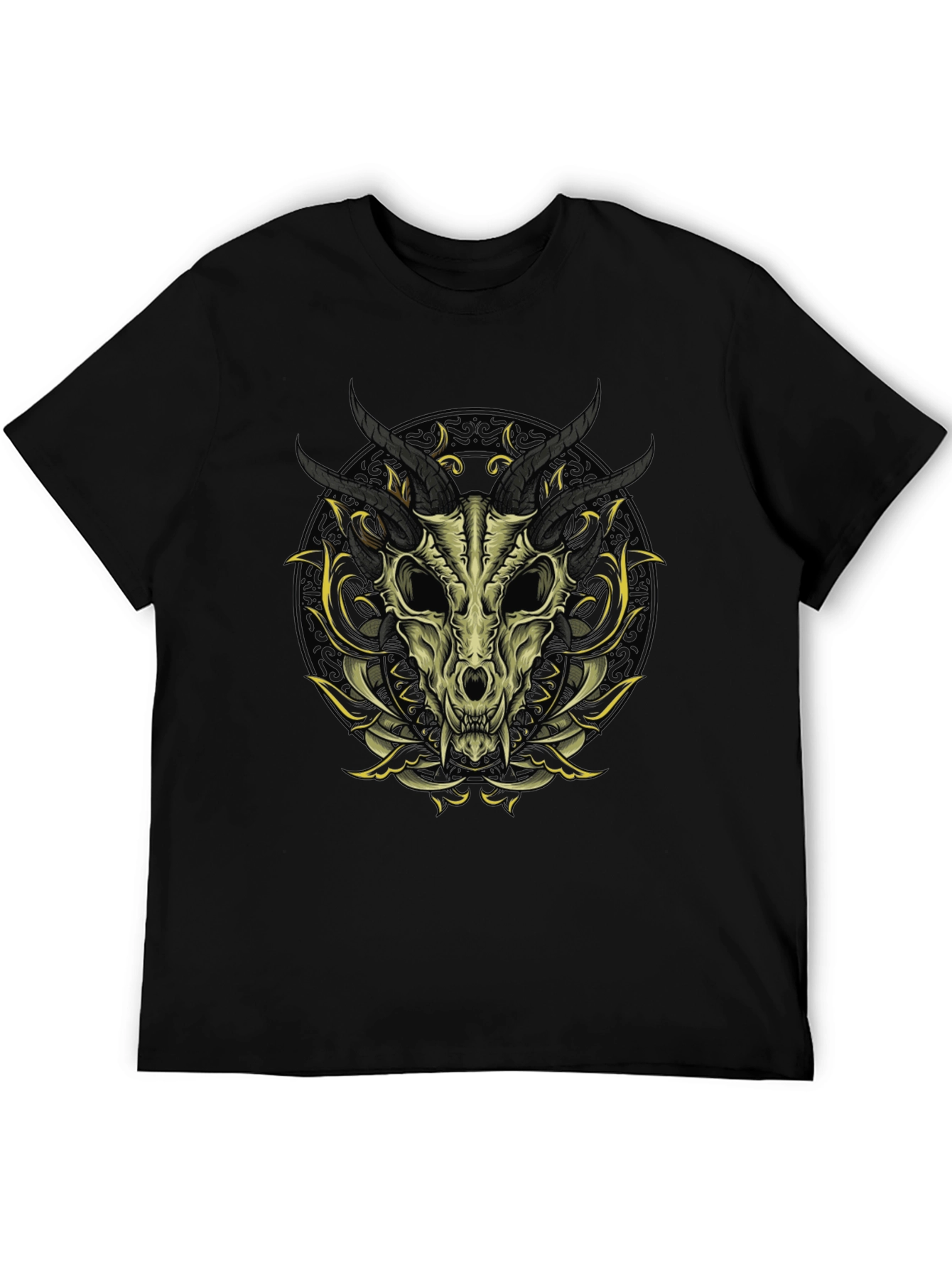 Skull & Horns Graphic Print T-Shirt