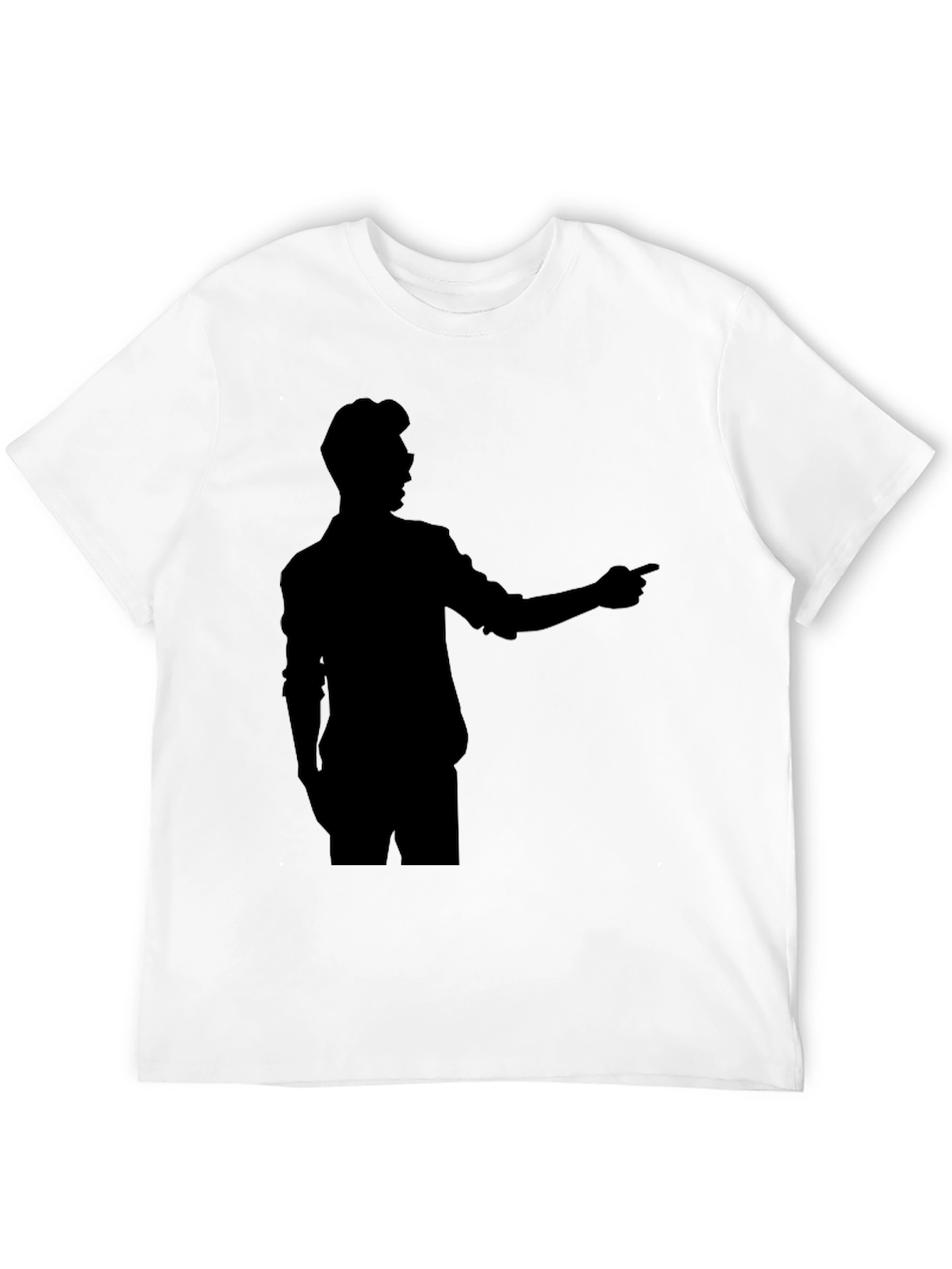 Silhouette Man Pointing Black T-Shirt