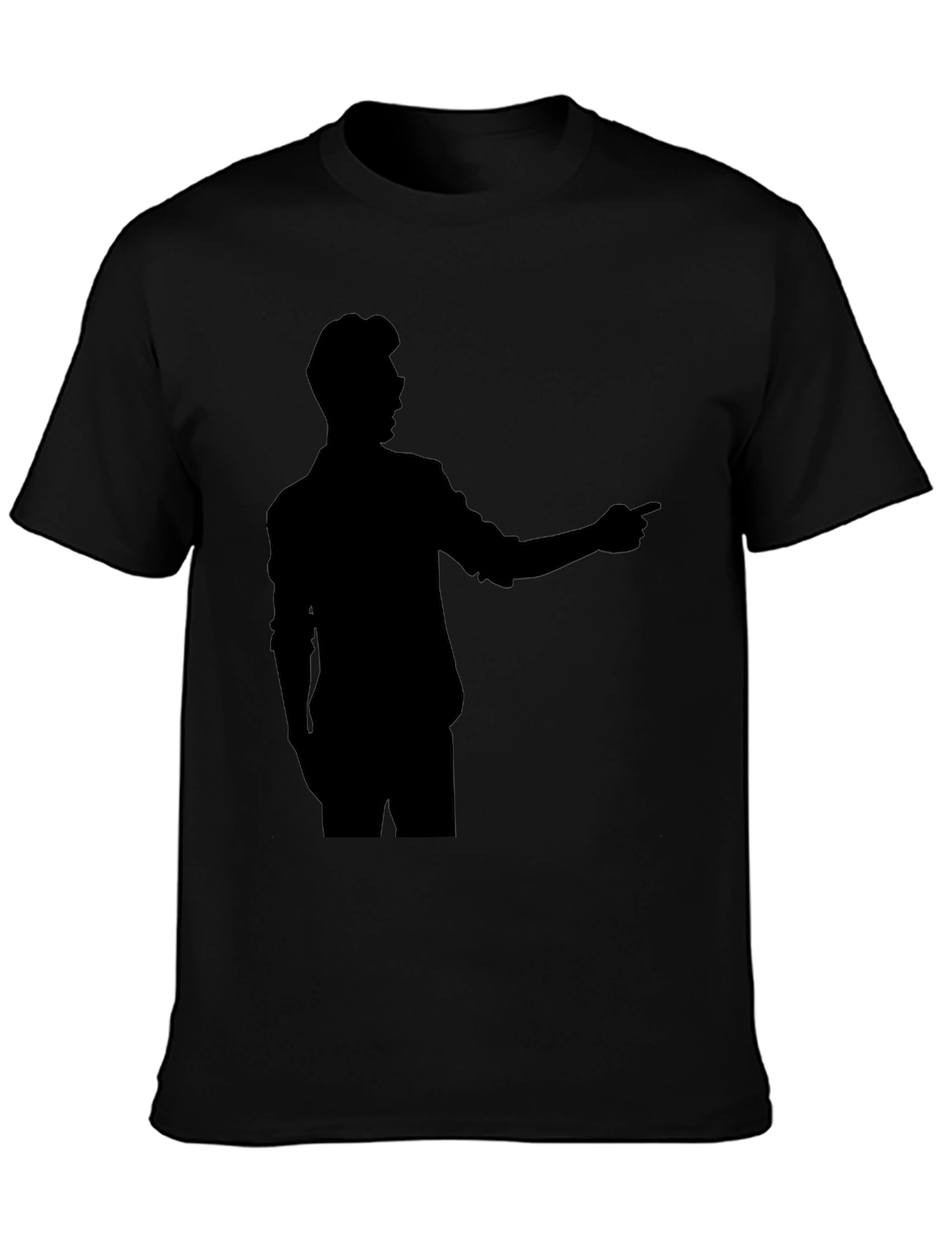 Silhouette Man Pointing Black T-Shirt