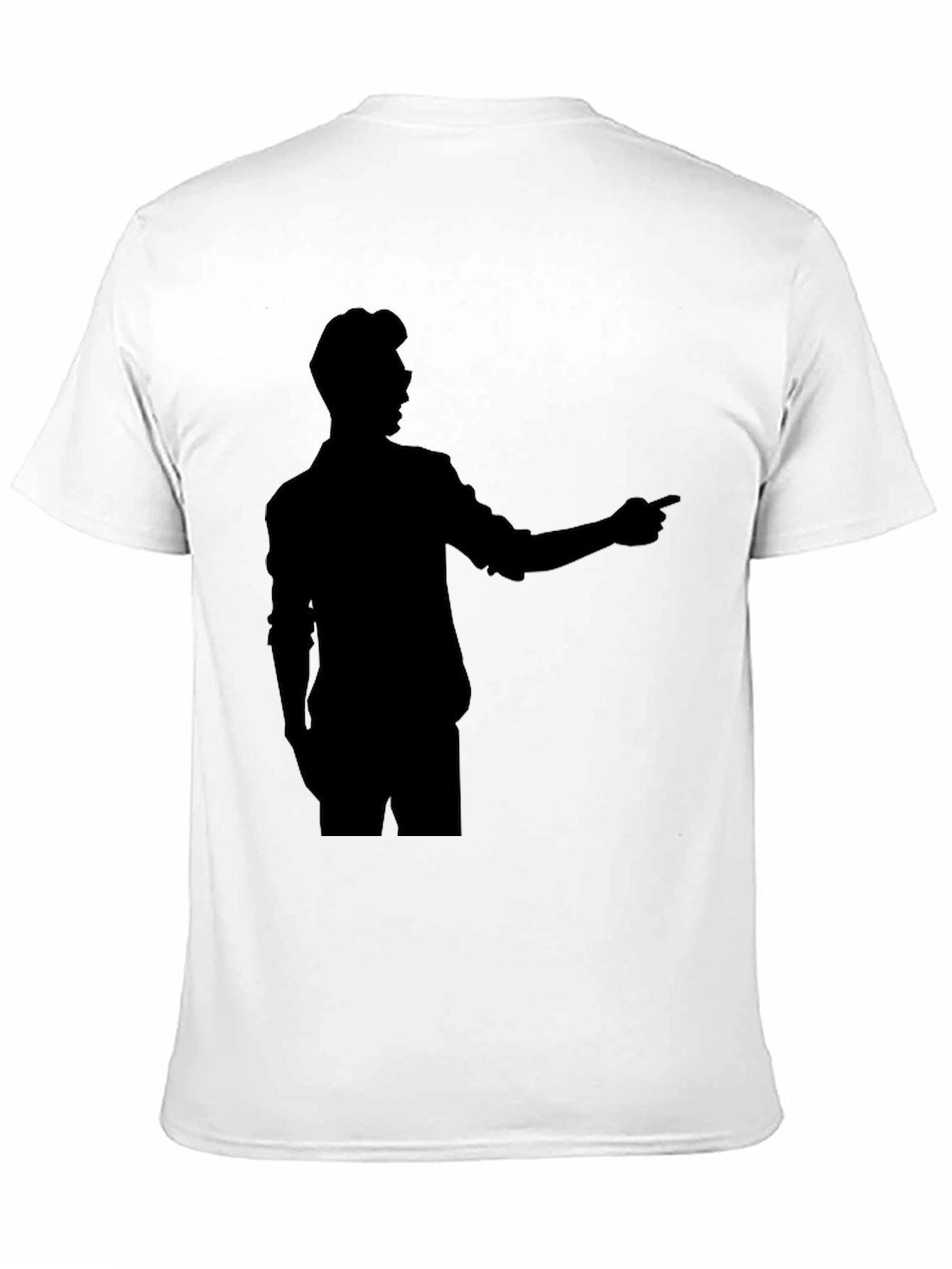 Silhouette Man Pointing Black T-Shirt