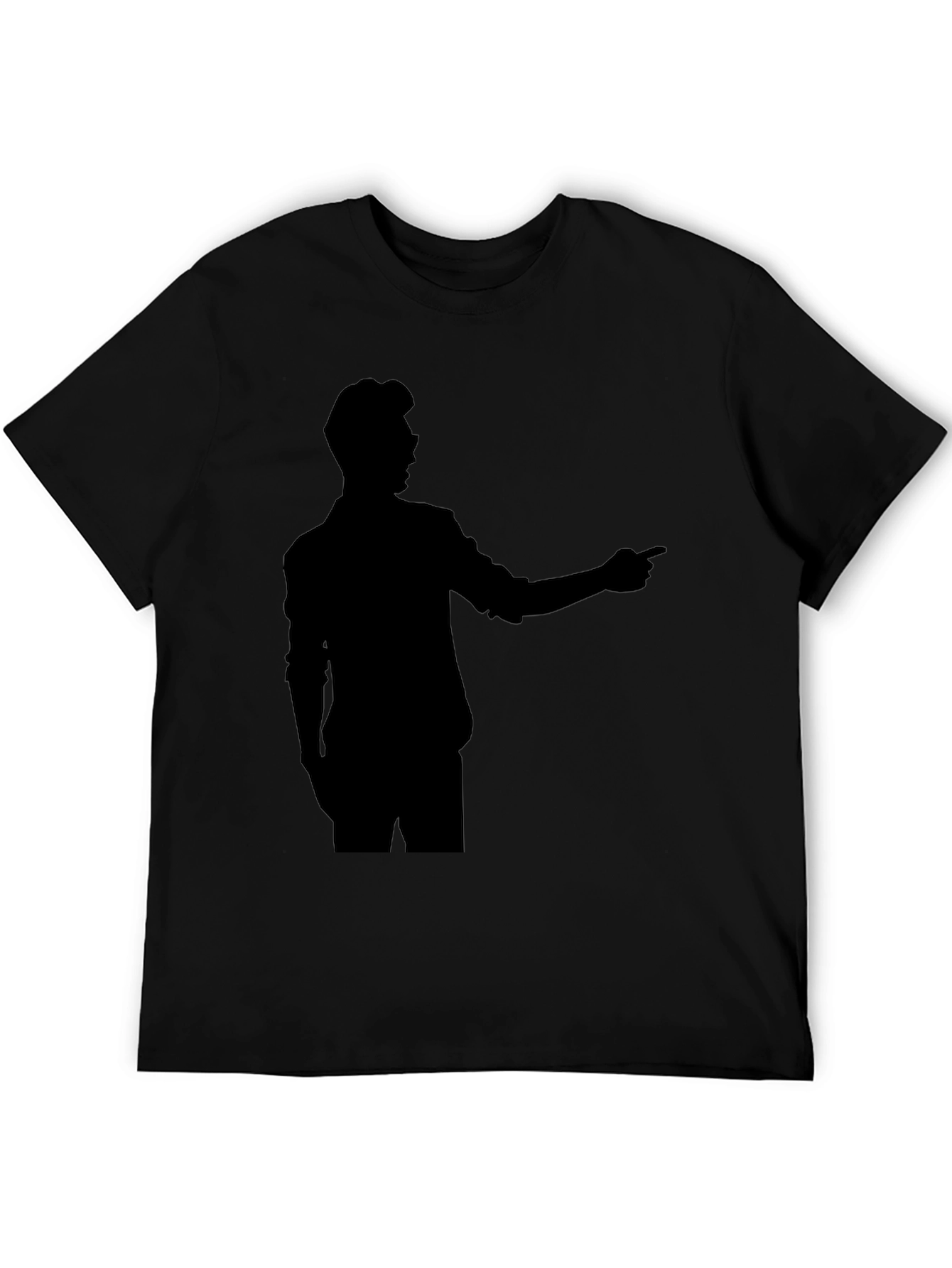 Silhouette Man Pointing Black T-Shirt