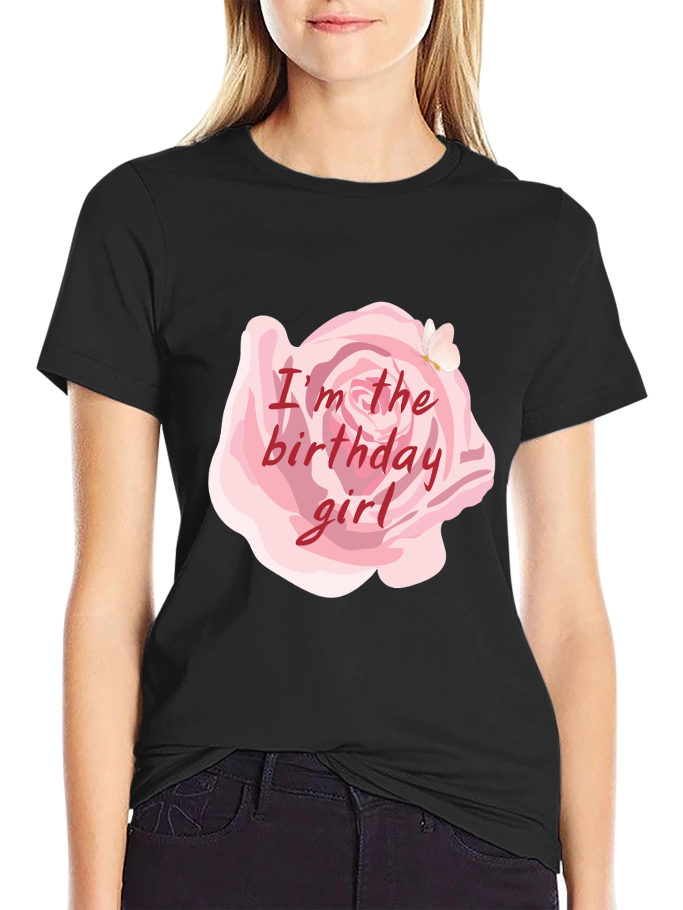 Birthday Girl Rose Graphic Tee - Soft Cotton Blend