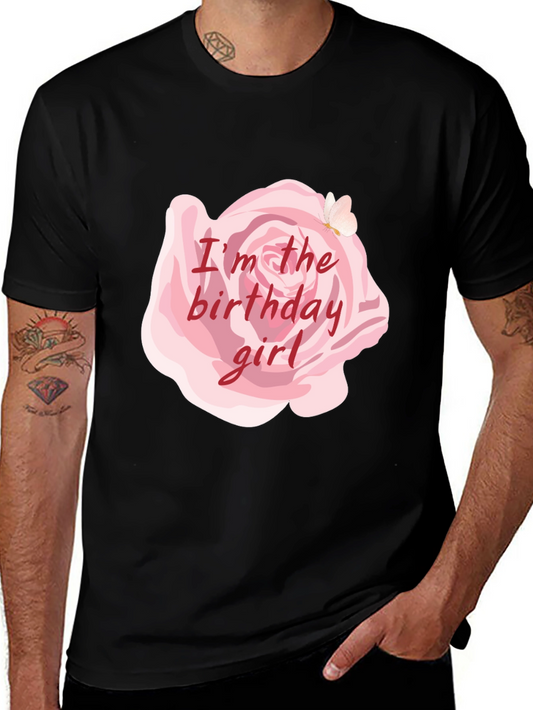 Birthday Girl Rose Graphic Tee - Soft Cotton Blend