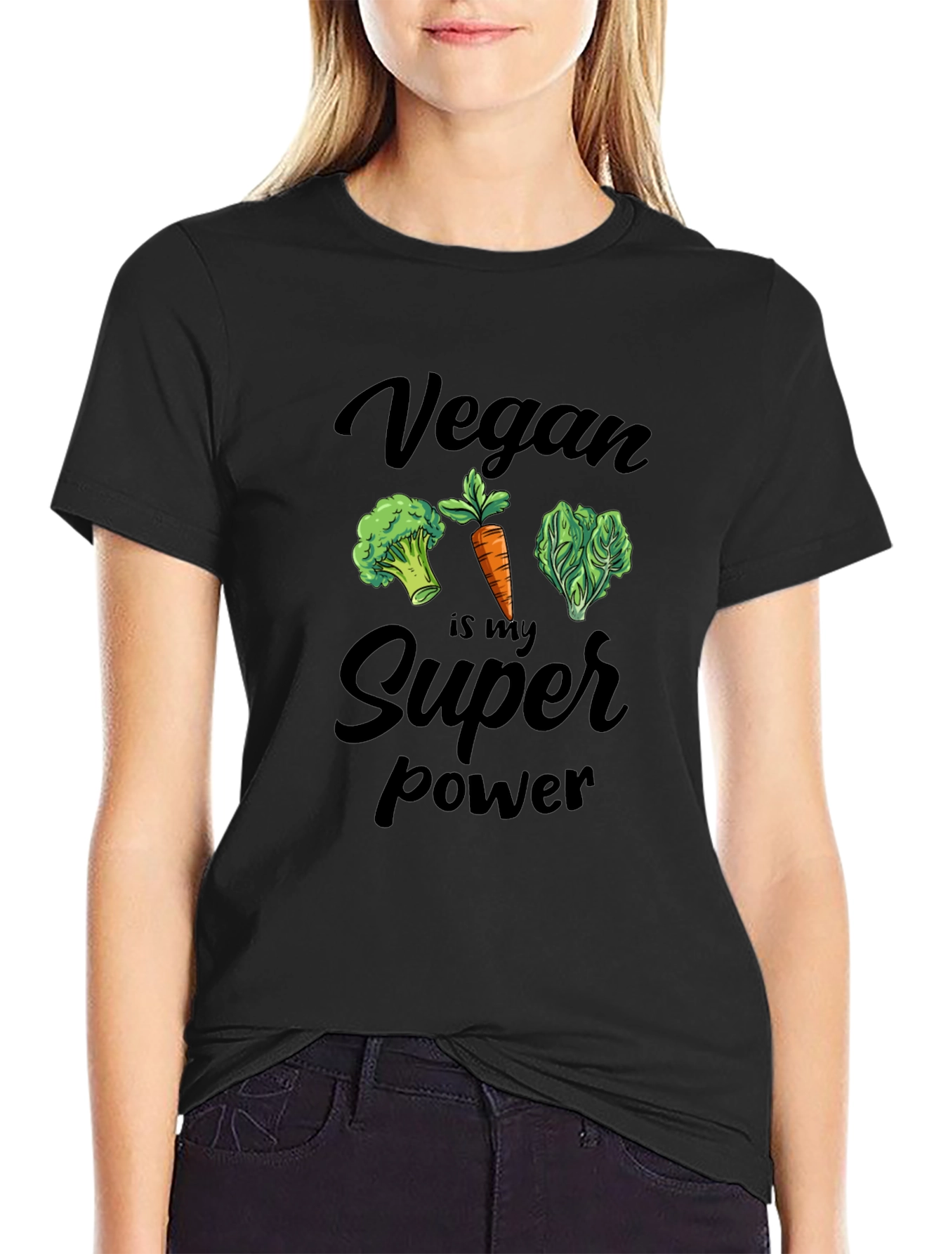 Vegan Super Power T-Shirt - Cute Veggie Tee