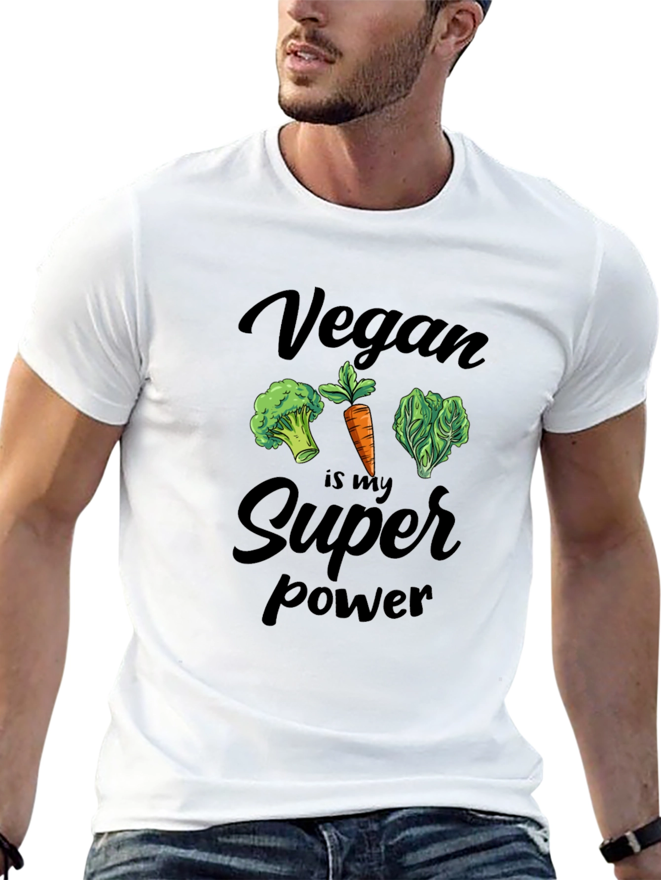 Vegan Super Power T-Shirt - Cute Veggie Tee