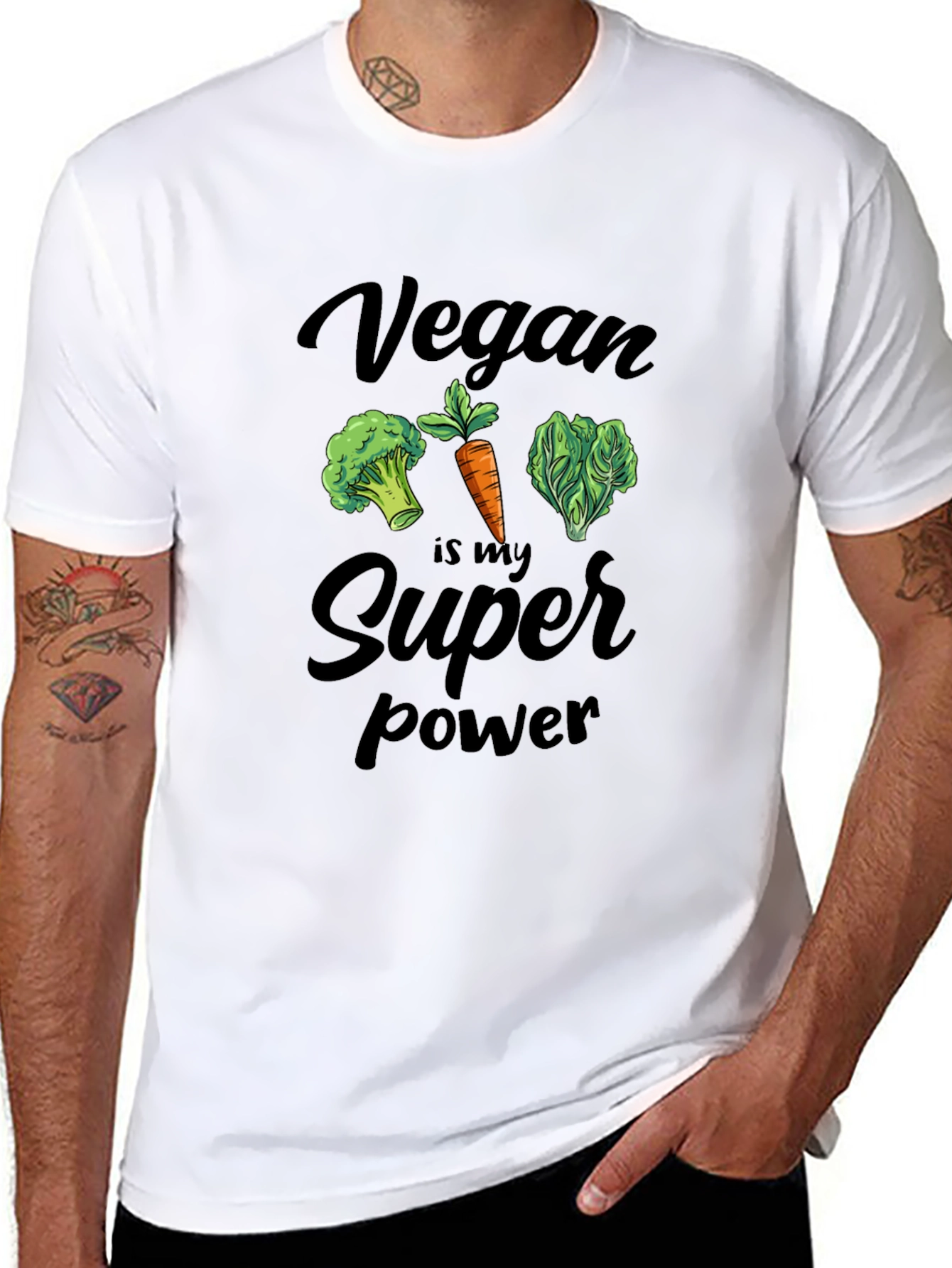 Vegan Super Power T-Shirt - Cute Veggie Tee