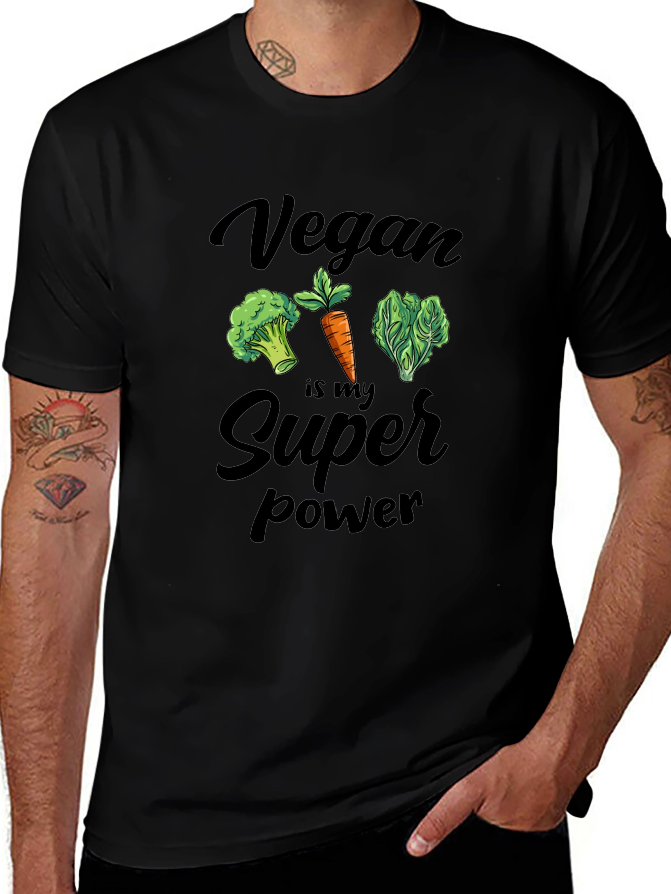 Vegan Super Power T-Shirt - Cute Veggie Tee