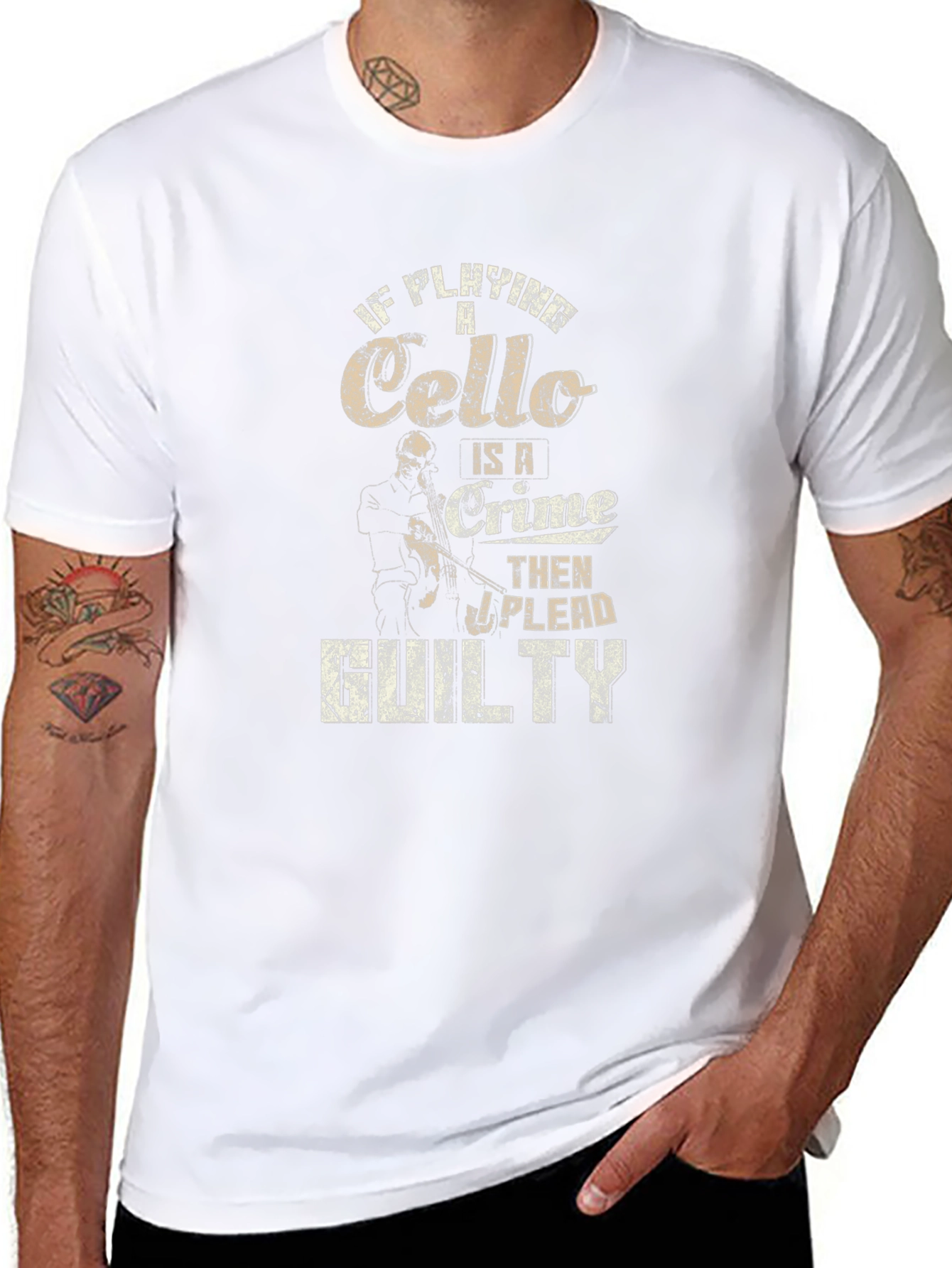 Cello Player Guilty Humor T-Shirt