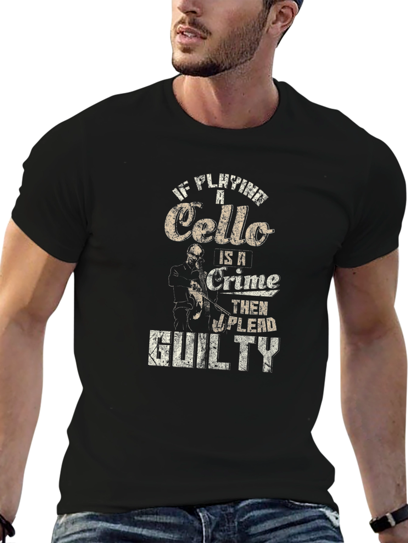 Cello Player Guilty Humor T-Shirt