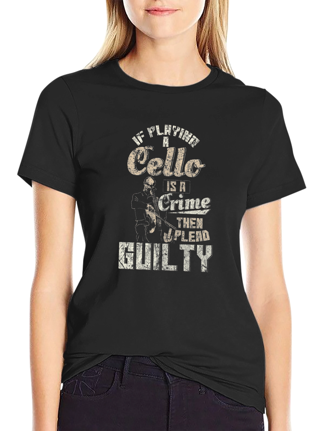 Cello Player Guilty Humor T-Shirt