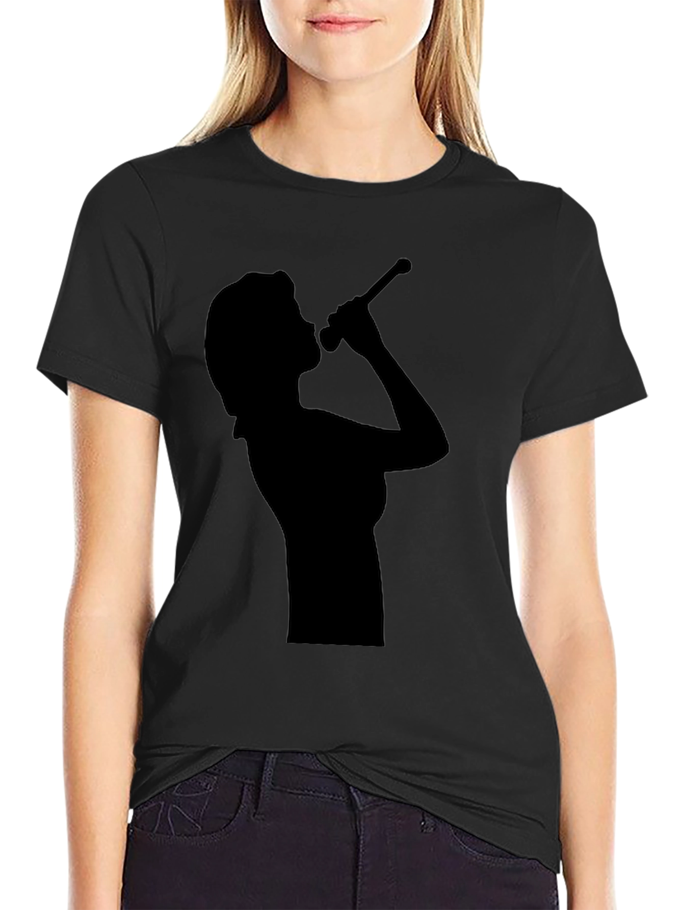 Silhouette Singer Black T-Shirt