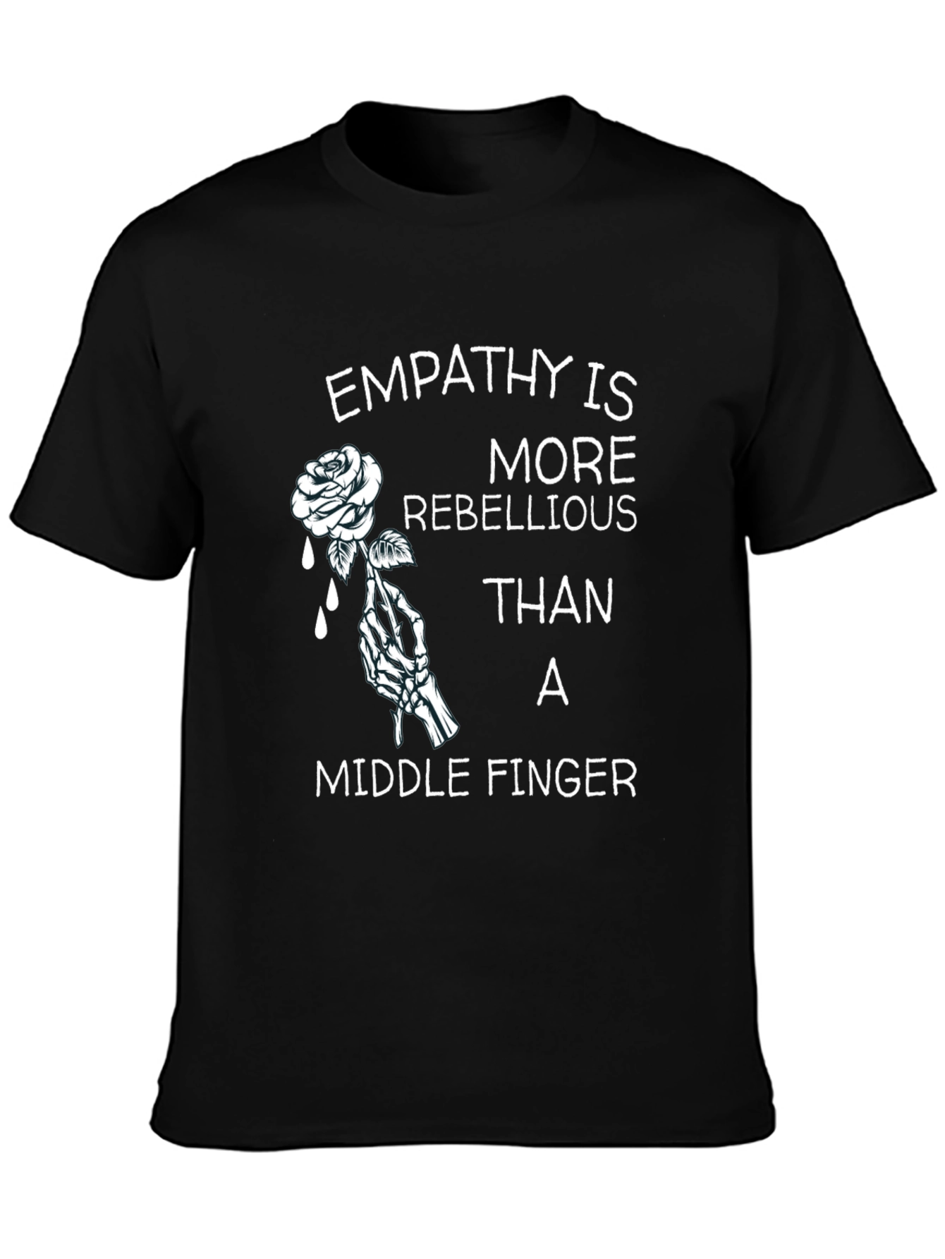 Empathy Rose Graphic T-Shirt - Rebellious Statement Tee