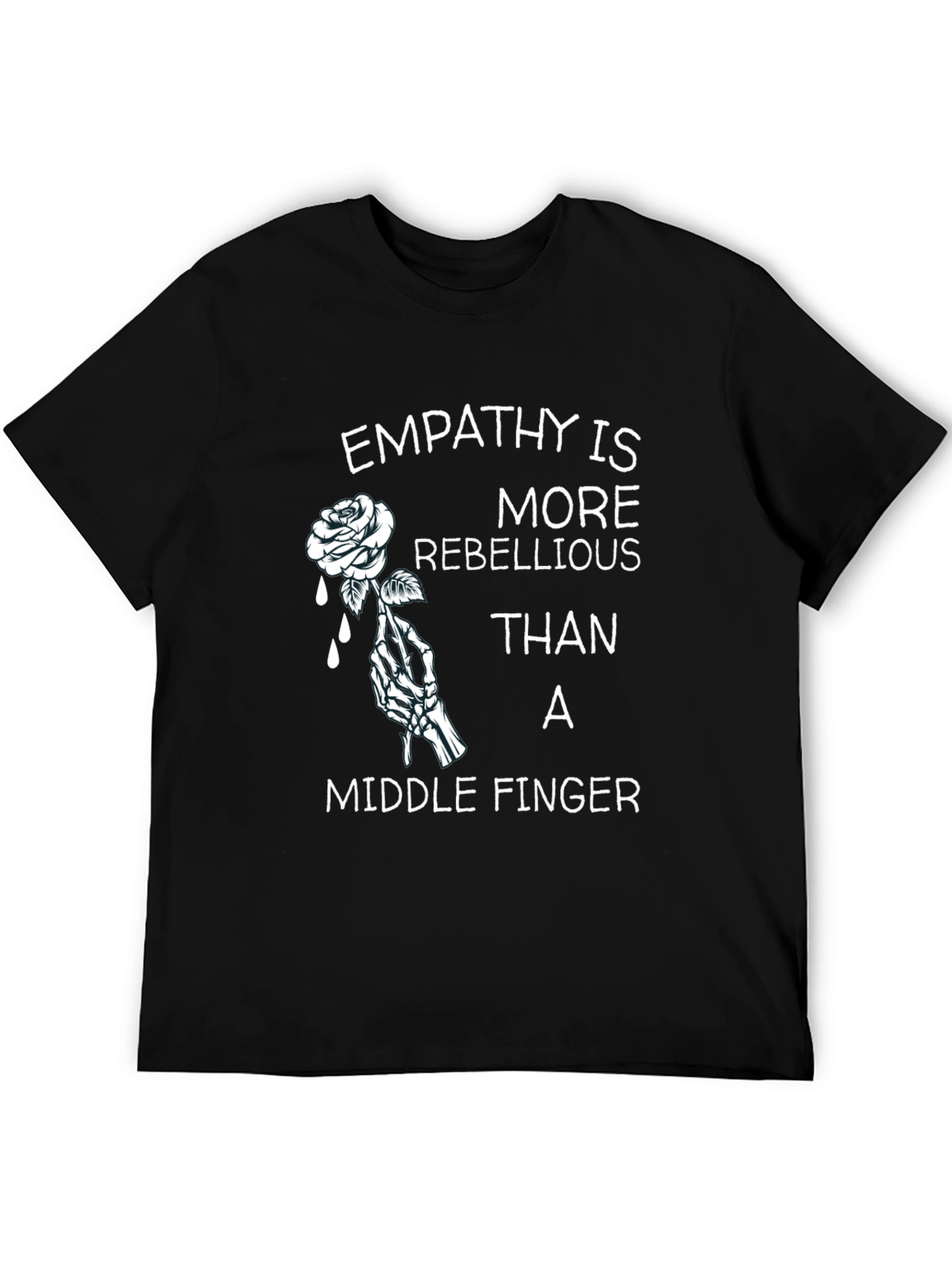 Empathy Rose Graphic T-Shirt - Rebellious Statement Tee