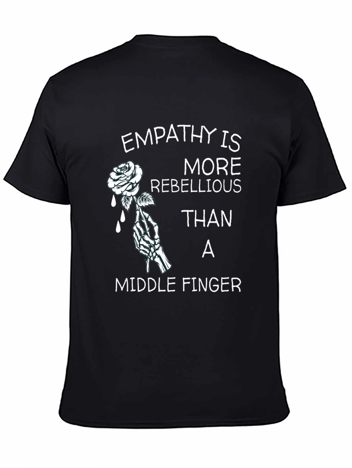 Empathy Rose Graphic T-Shirt - Rebellious Statement Tee