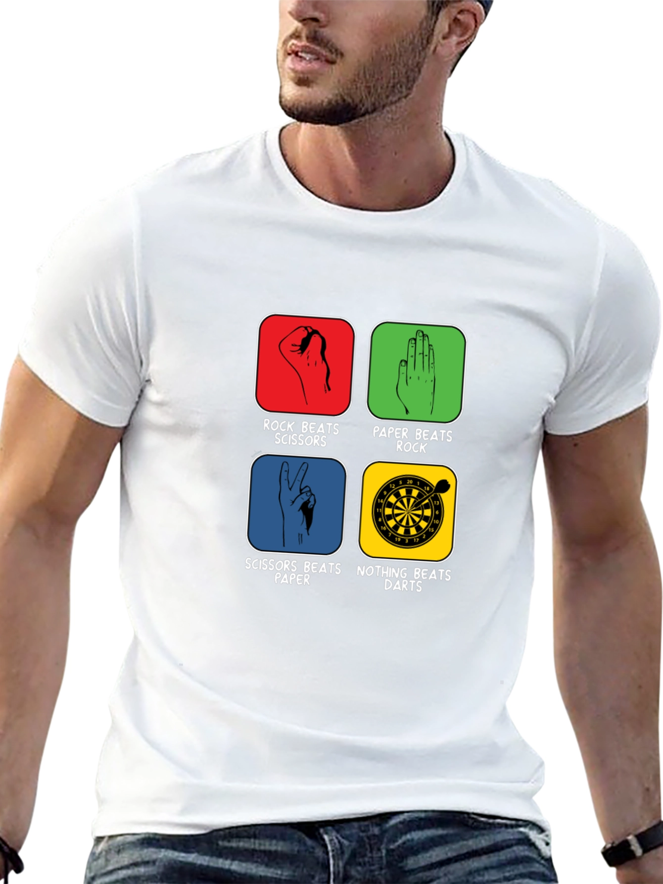 Rock Paper Scissors Darts Graphic Tee