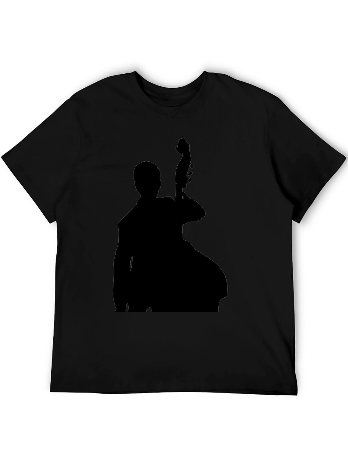 Bass Player Silhouette Black T-Shirt