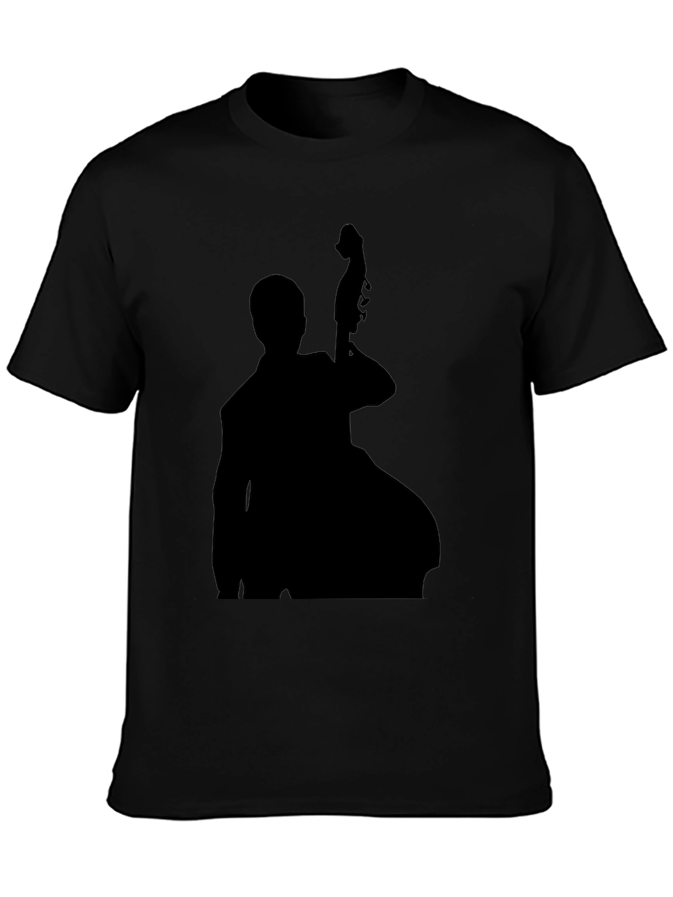 Bass Player Silhouette Black T-Shirt