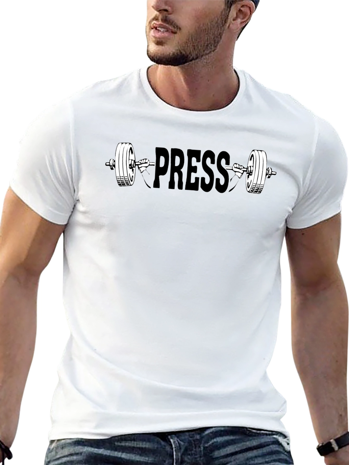 PRESS Black T-Shirt - Weightlifting Gym Apparel