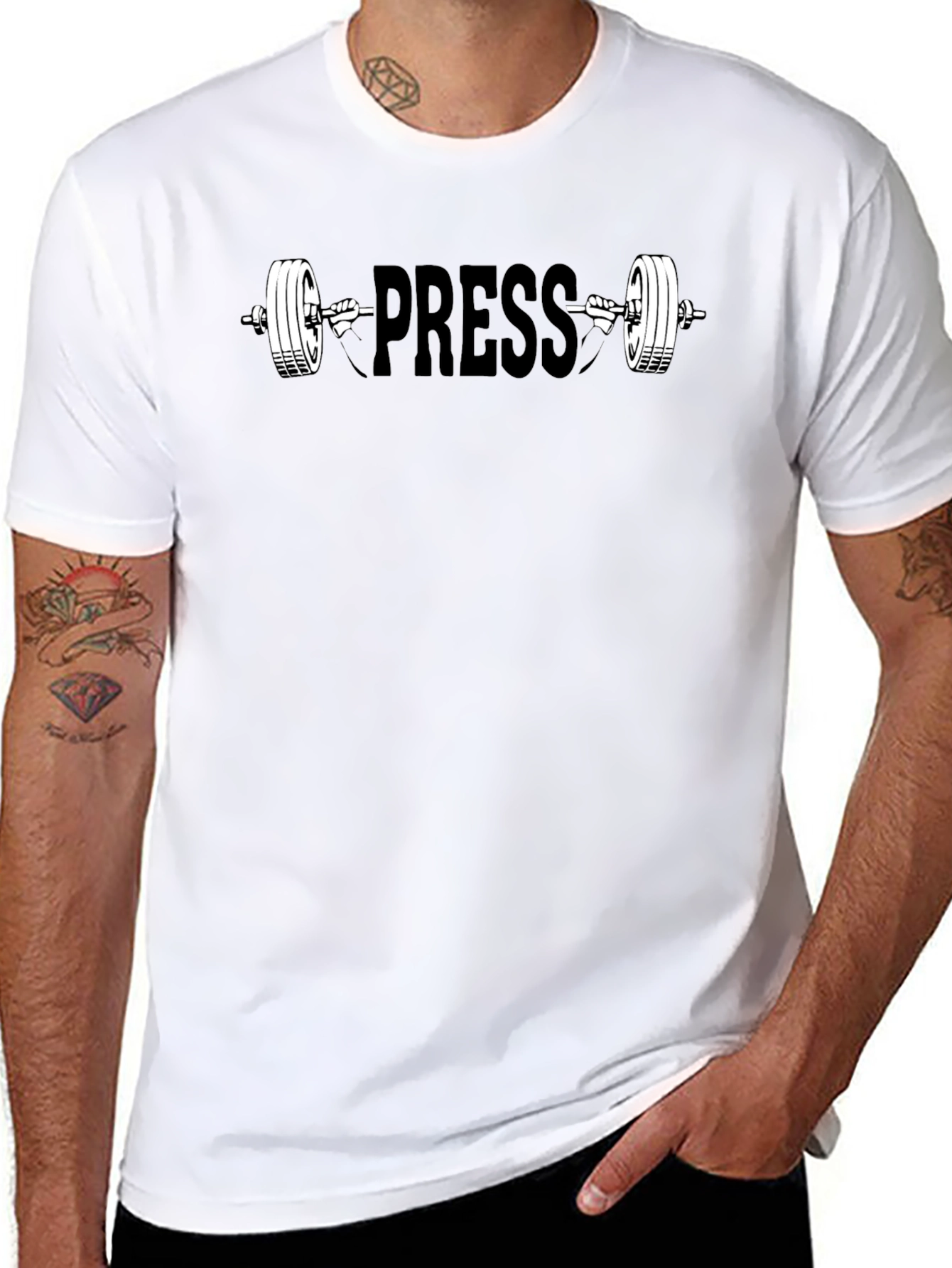 PRESS Black T-Shirt - Weightlifting Gym Apparel