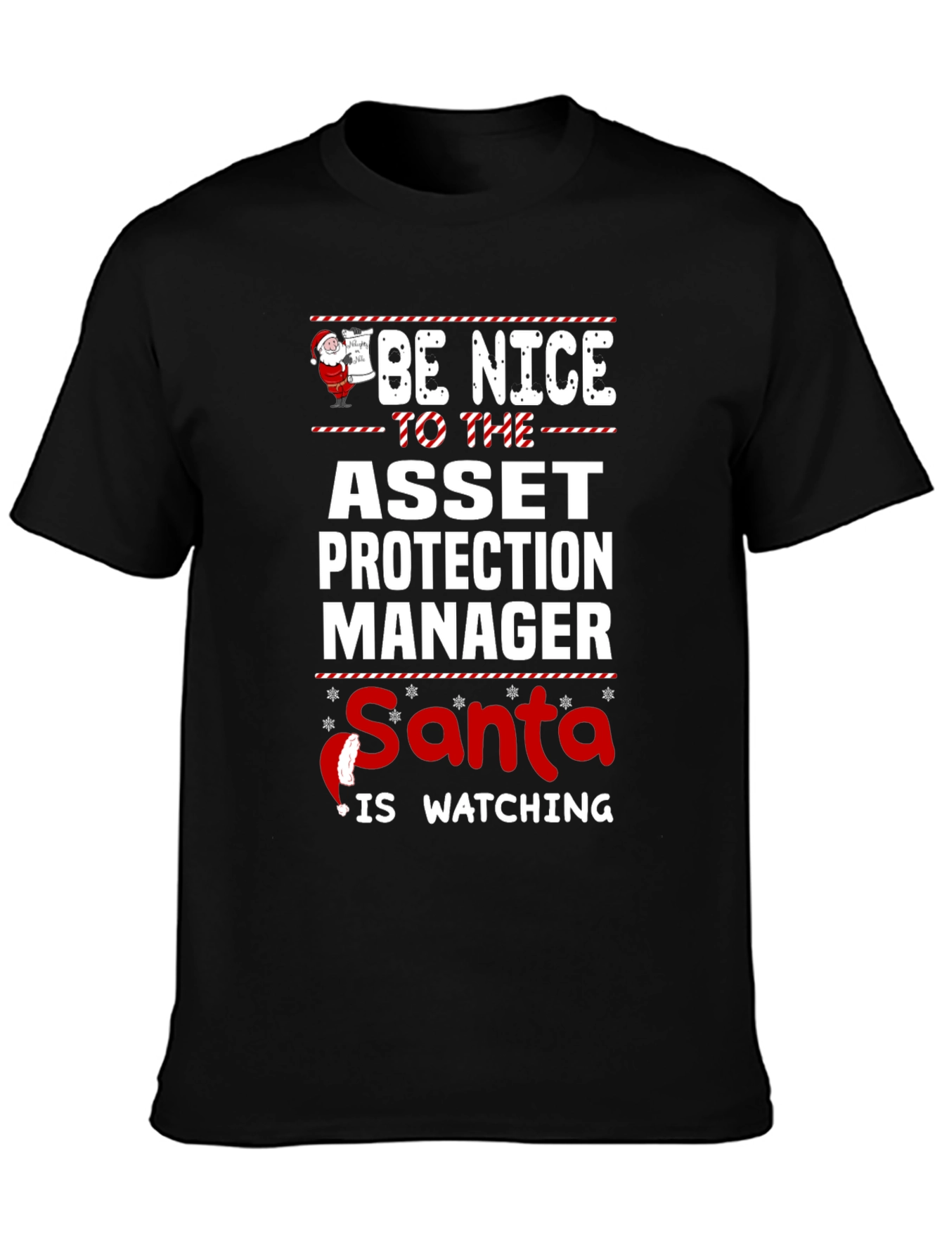 Be Nice Asset Protection Manager Santa Watching T-Shirt