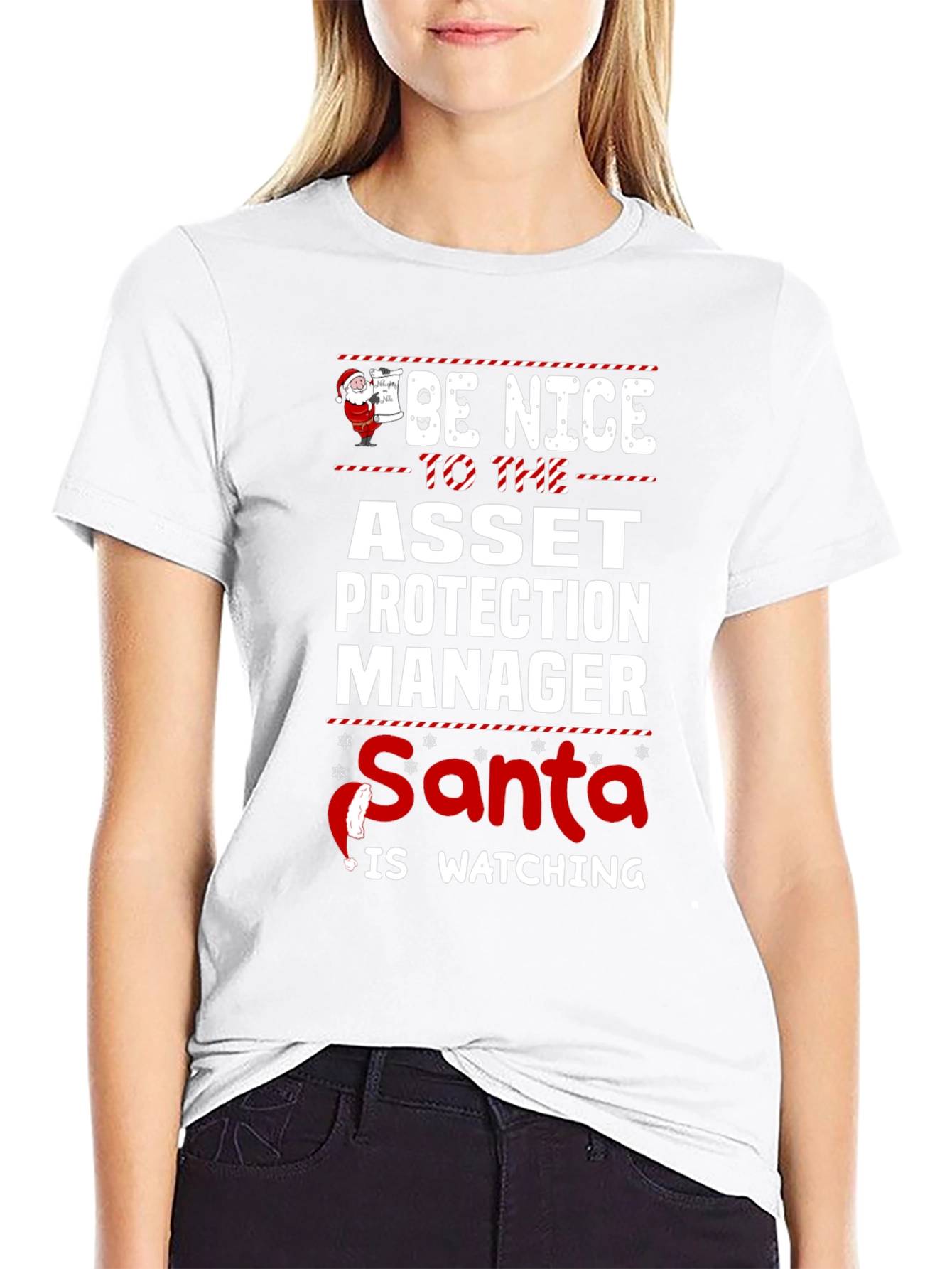 Be Nice Asset Protection Manager Santa Watching T-Shirt