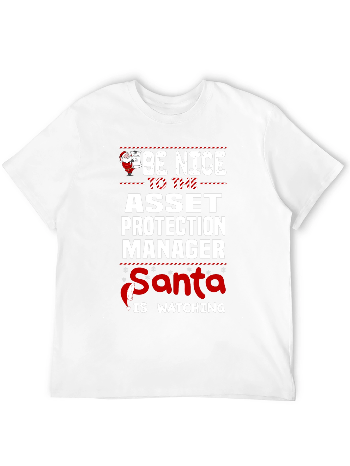 Be Nice Asset Protection Manager Santa Watching T-Shirt