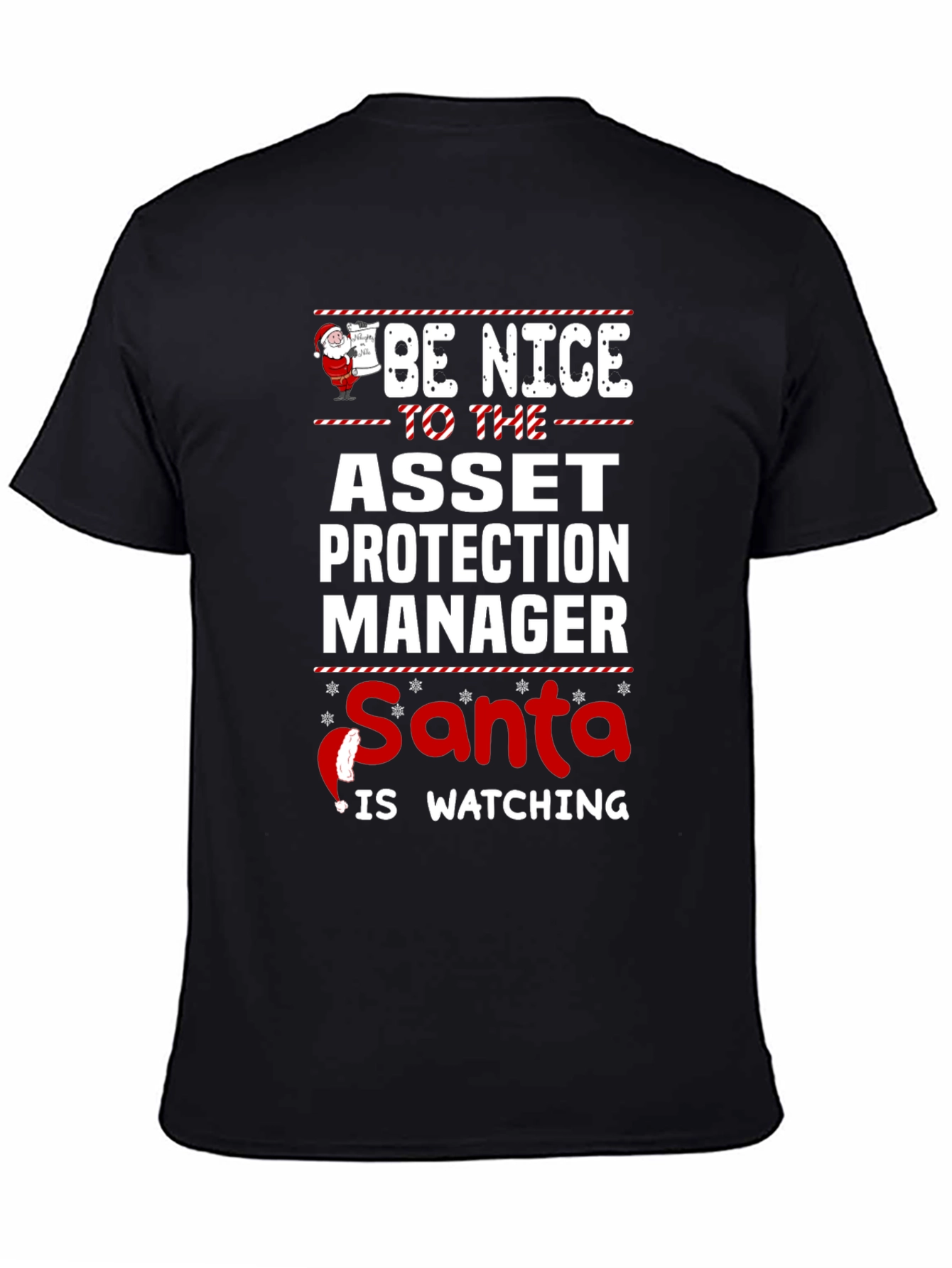 Be Nice Asset Protection Manager Santa Watching T-Shirt