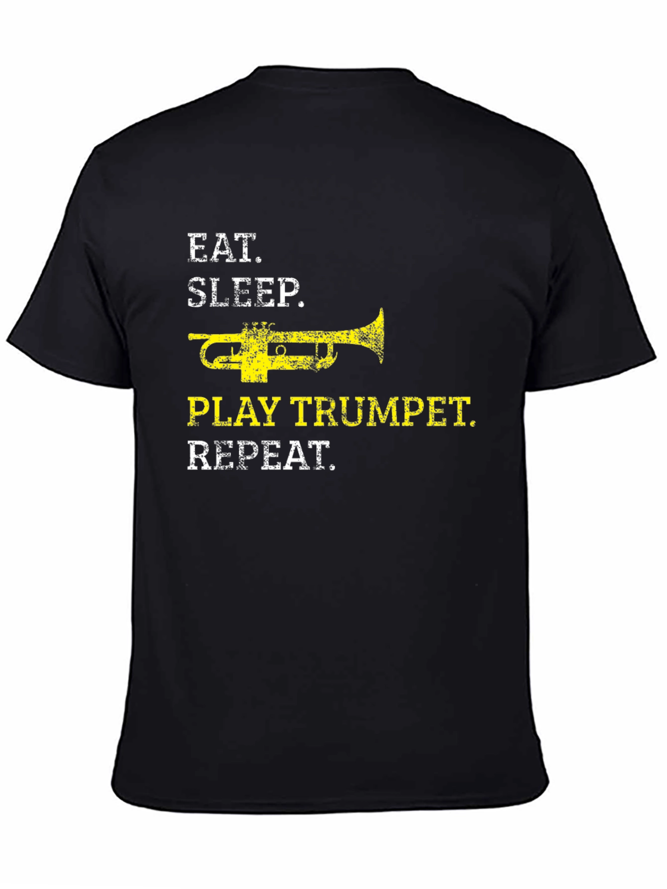 Eat Sleep Play Trumpet Repeat Black T-Shirt