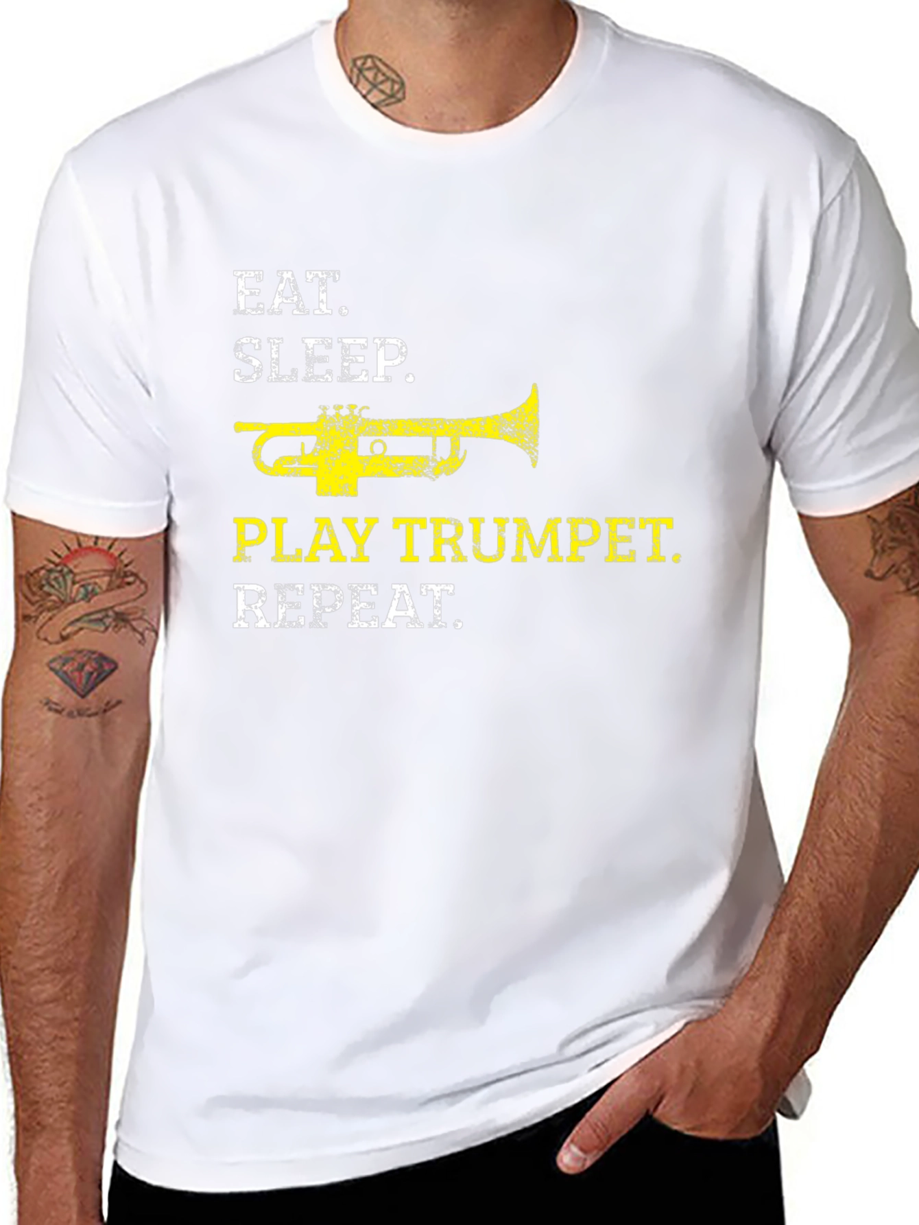 Eat Sleep Play Trumpet Repeat Black T-Shirt