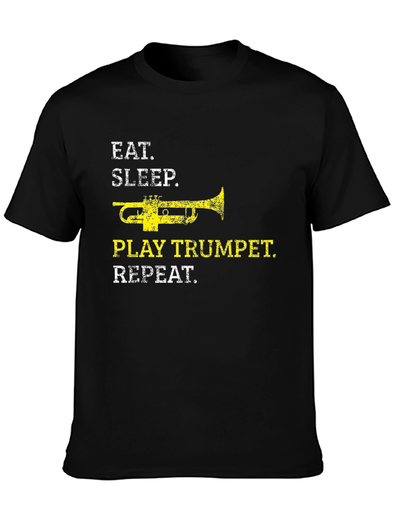 Eat Sleep Play Trumpet Repeat Black T-Shirt