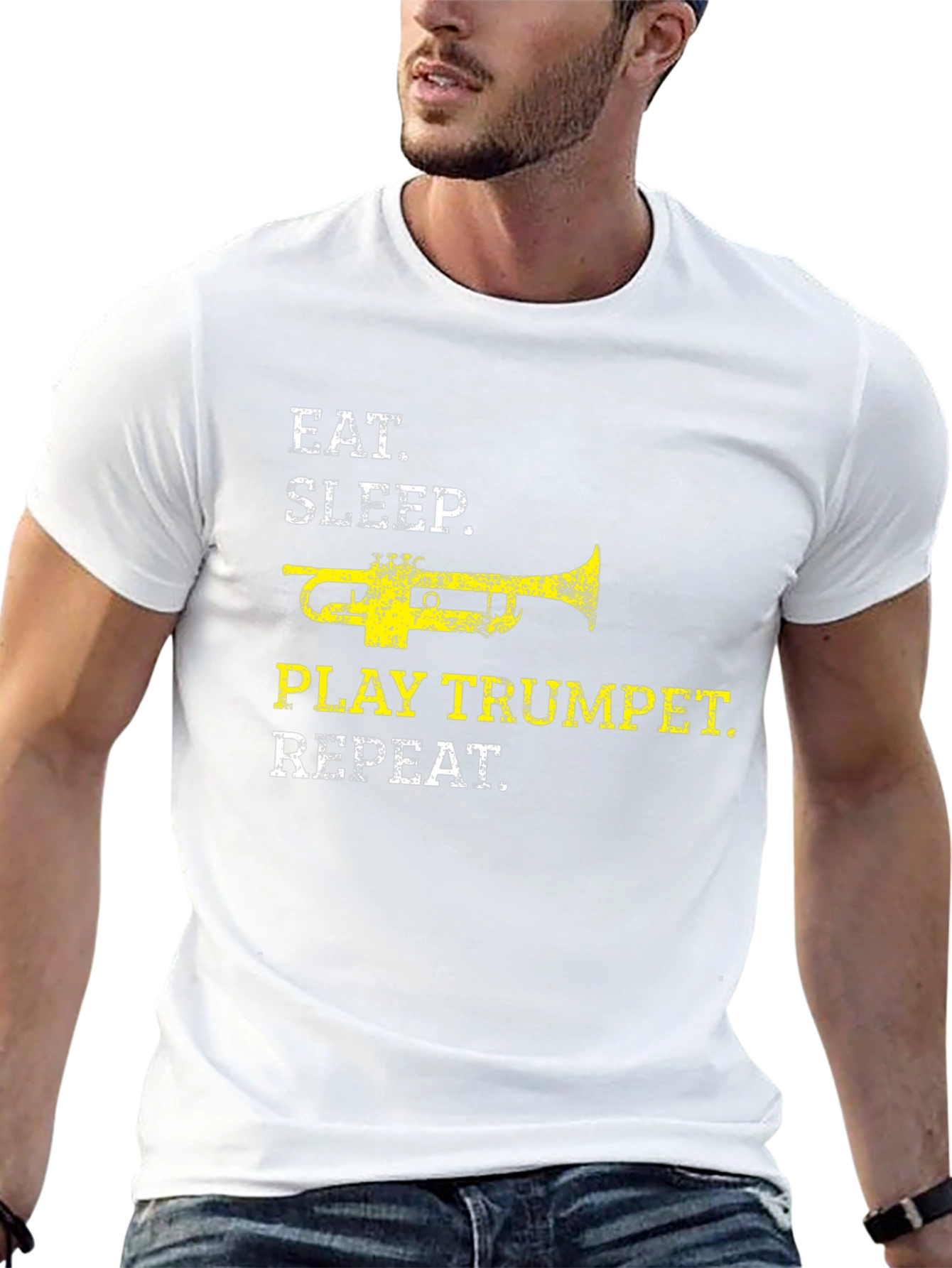 Eat Sleep Play Trumpet Repeat Black T-Shirt