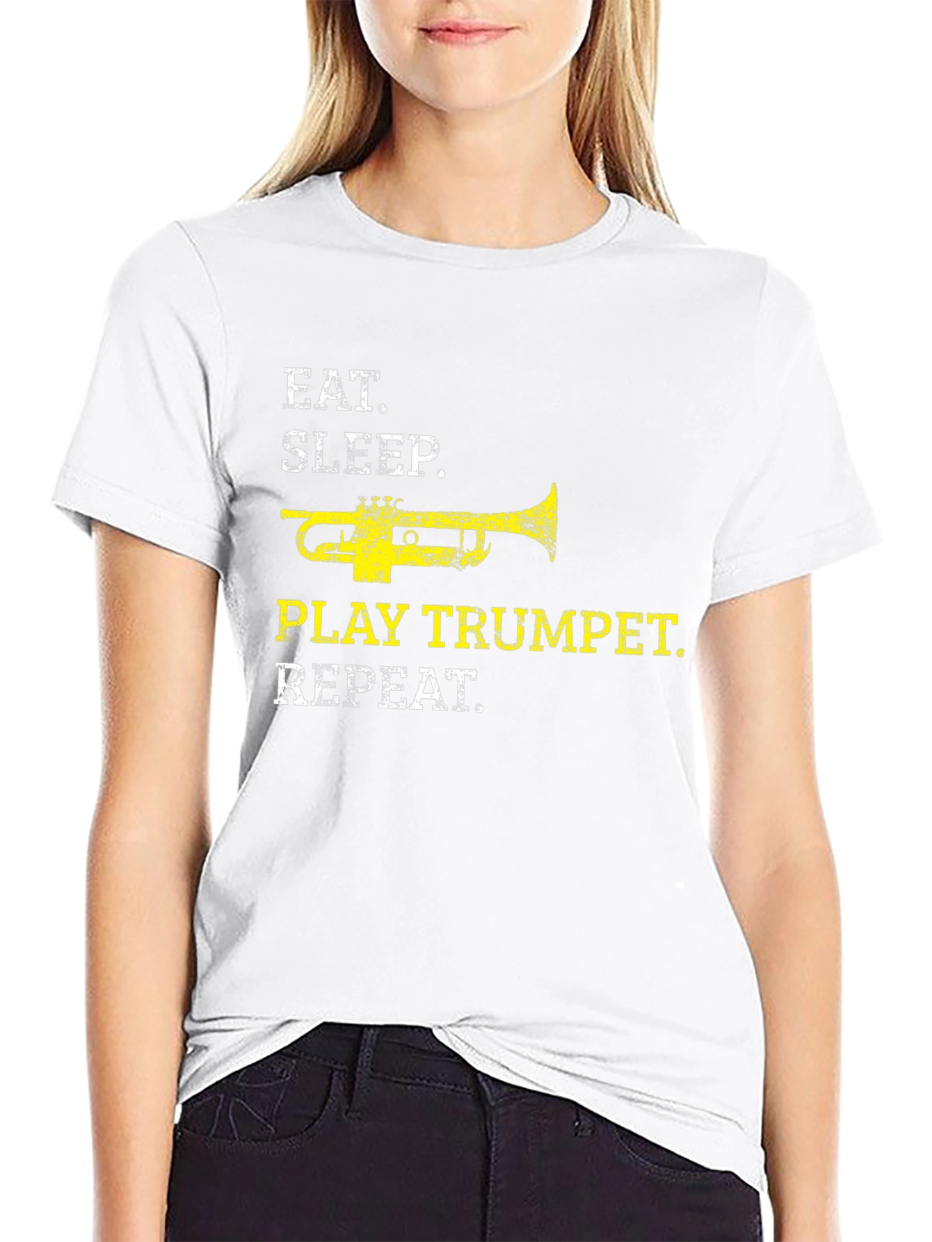 Eat Sleep Play Trumpet Repeat Black T-Shirt