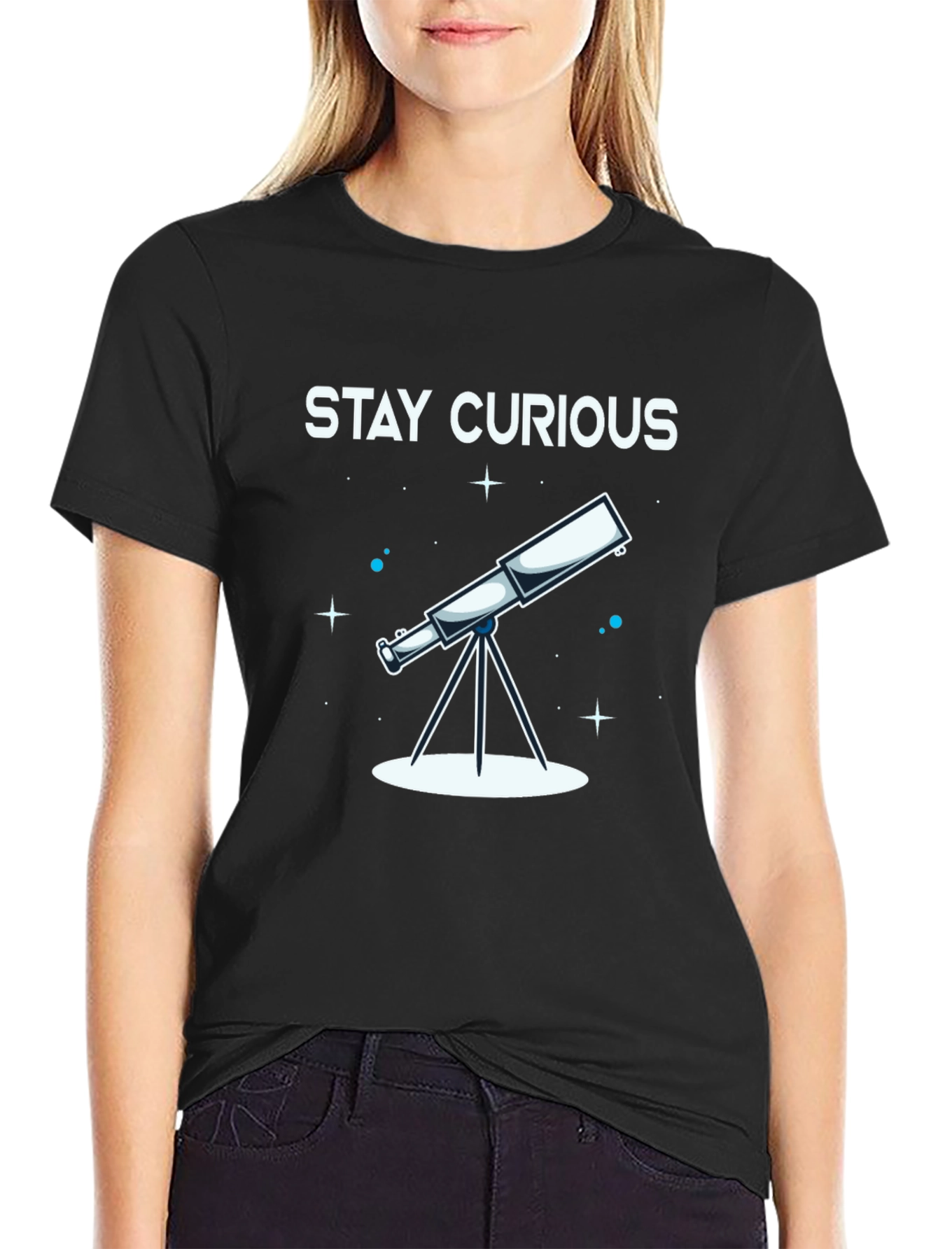 Stay Curious Telescope Graphic Tee - Unisex