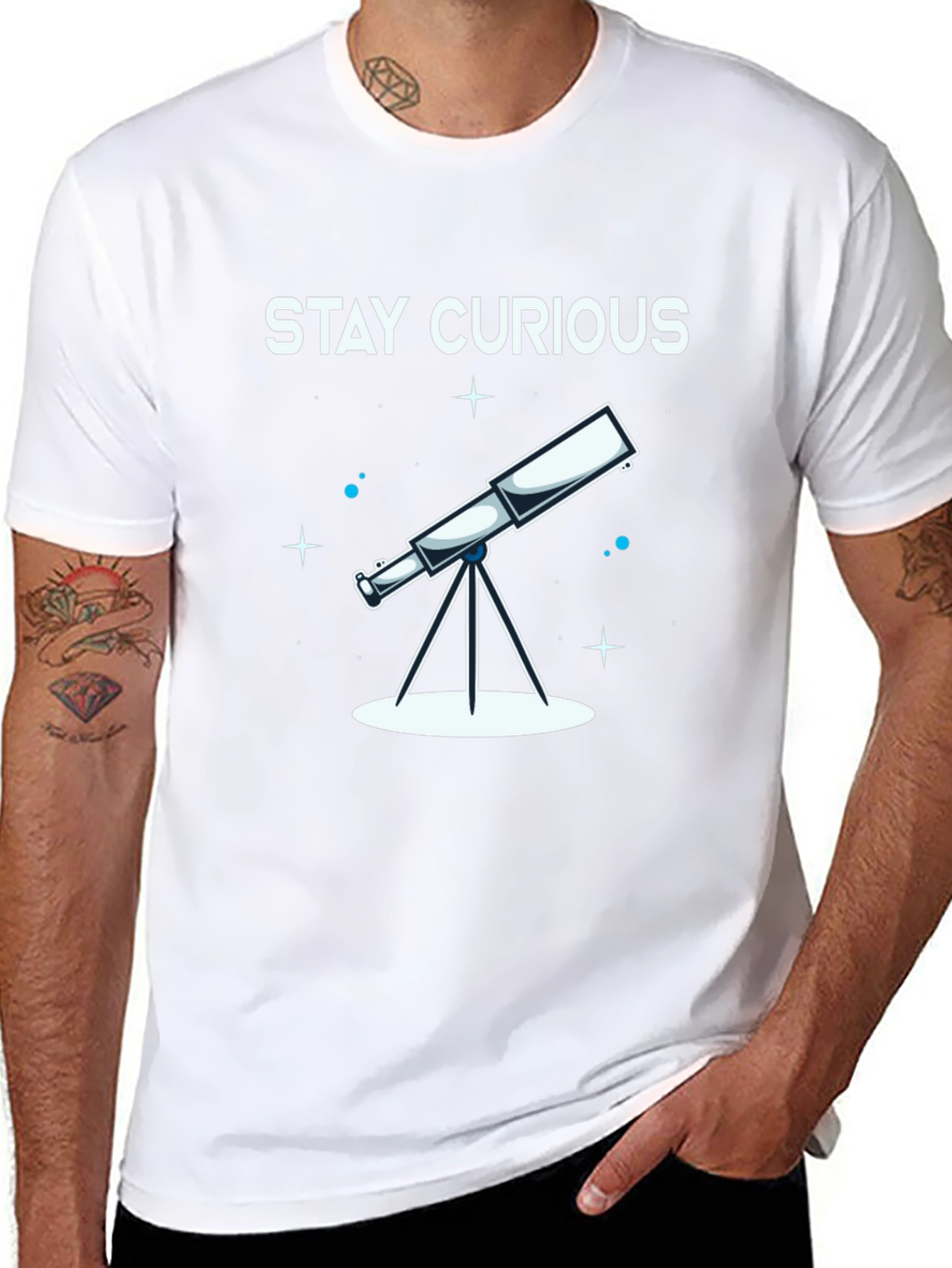 Stay Curious Telescope Graphic Tee - Unisex