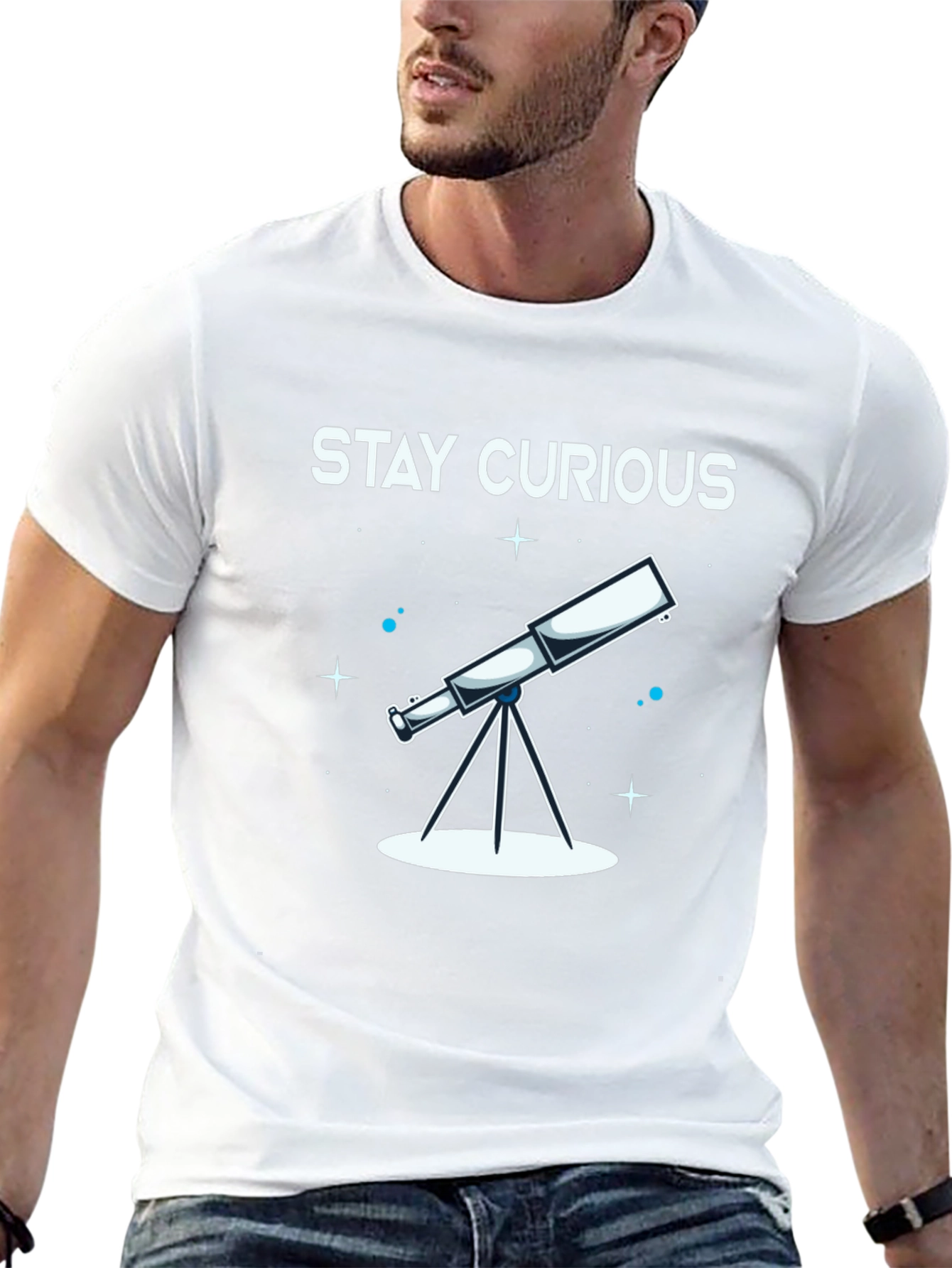 Stay Curious Telescope Graphic Tee - Unisex