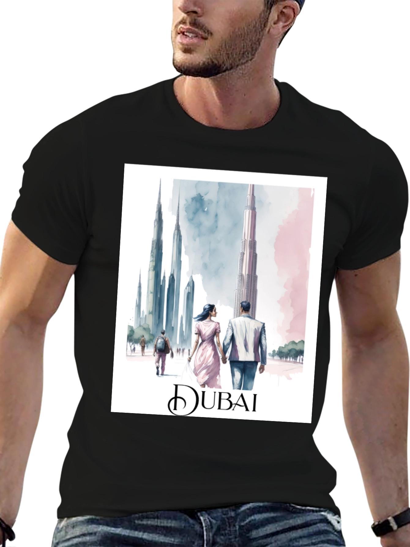 Dubai Skyline Graphic T-Shirt - Urban Style